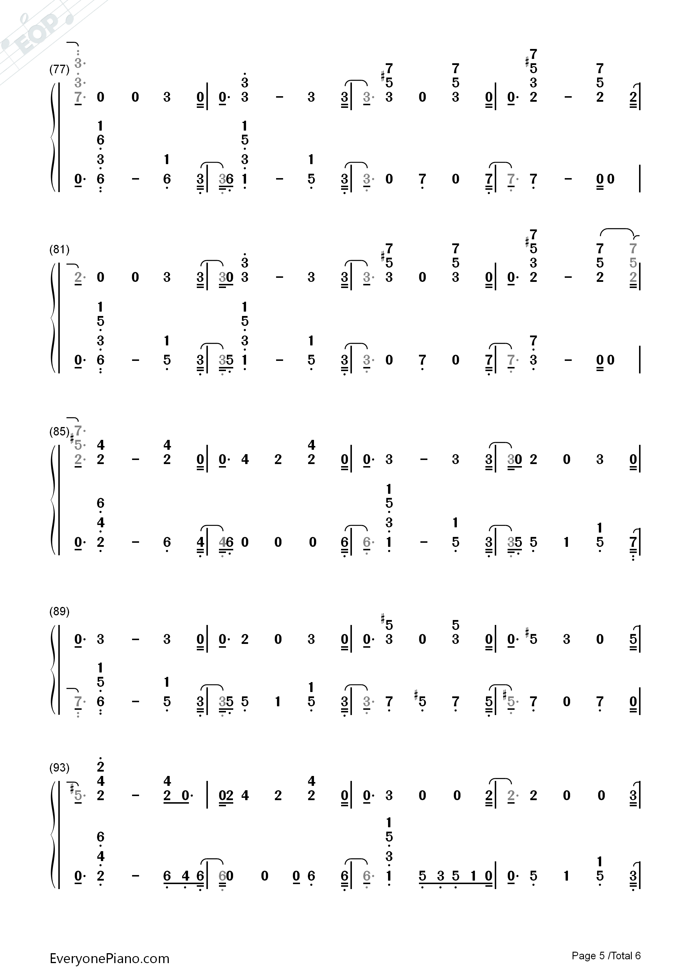 Nothing_Left_for_You钢琴简谱_Sam_Smith演唱