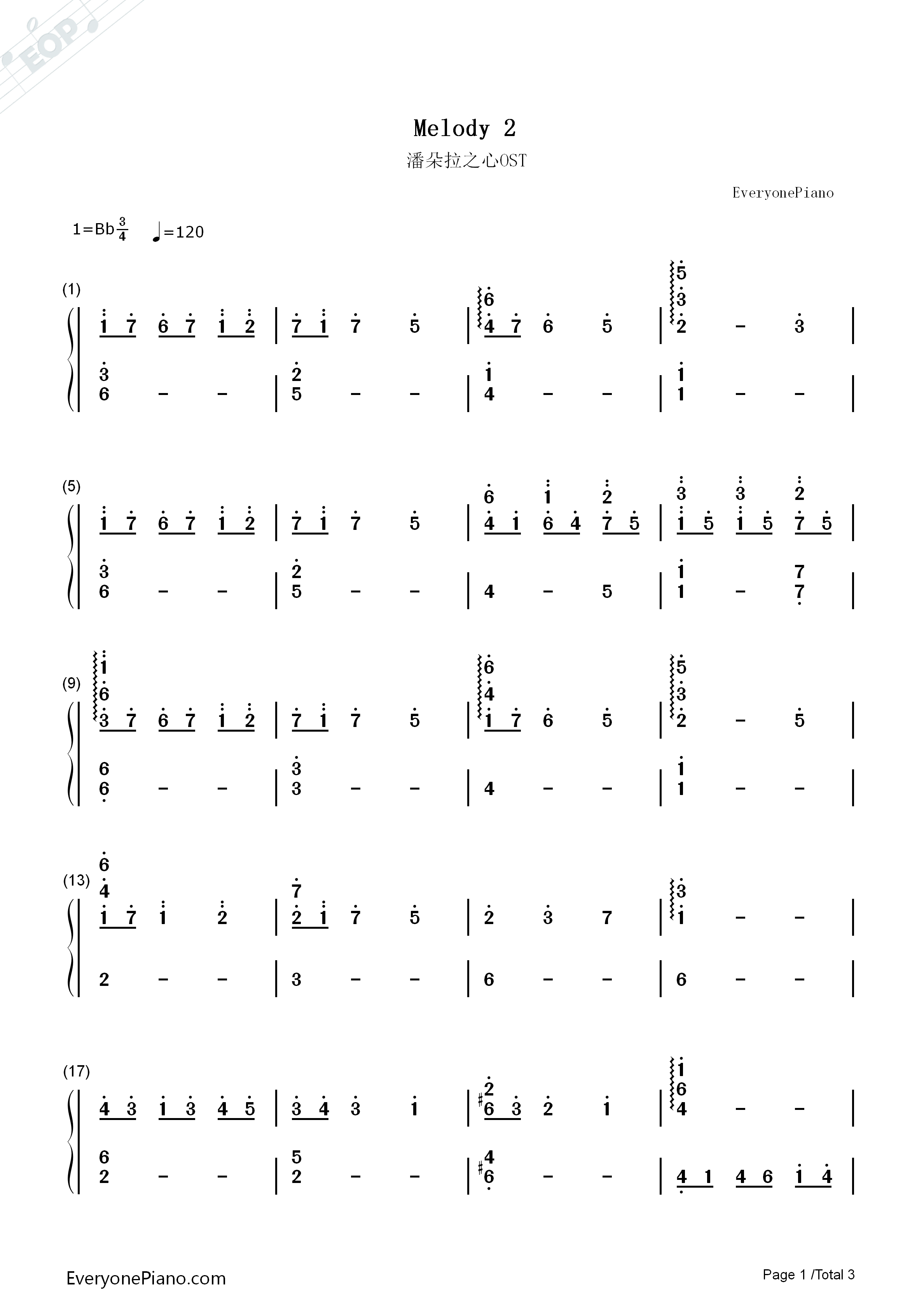 Melody_2钢琴简谱_梶浦由记演唱