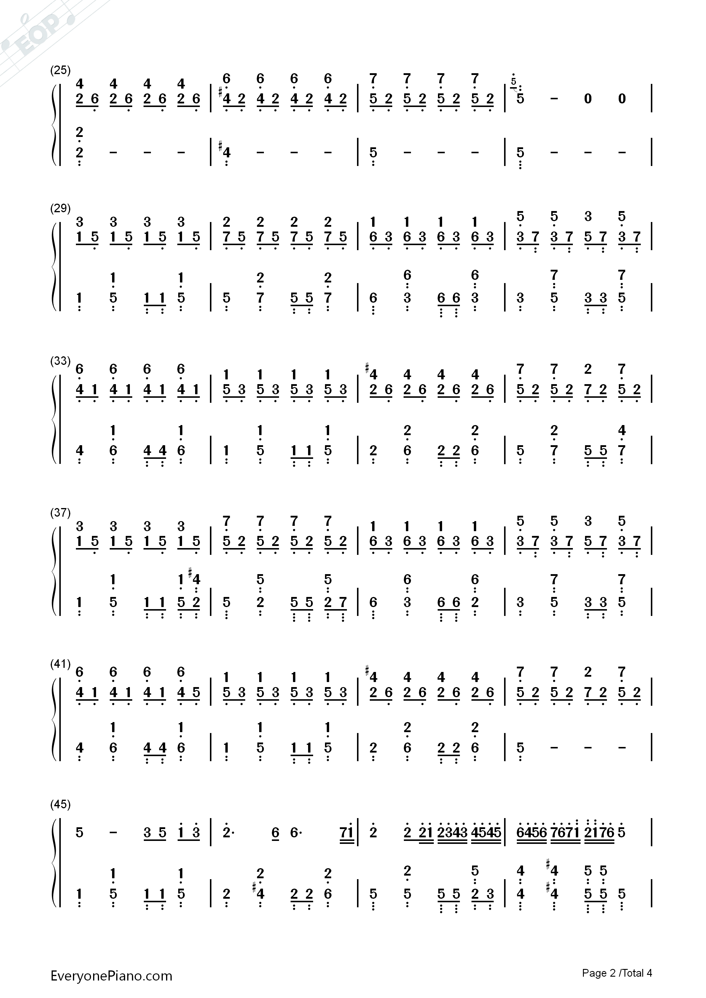 小幸运钢琴简谱_田馥甄演唱