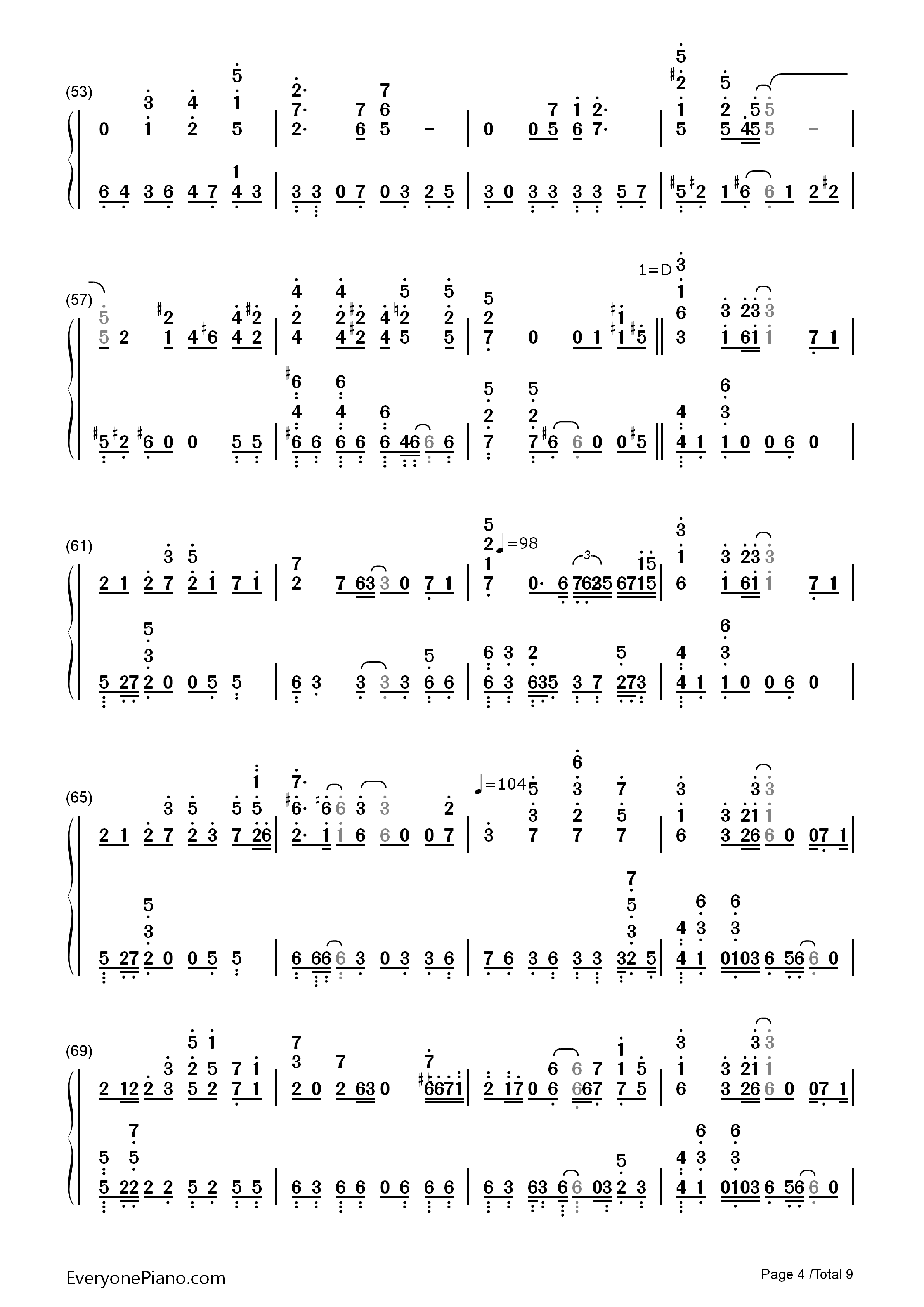 鸟之诗钢琴简谱_Lia演唱