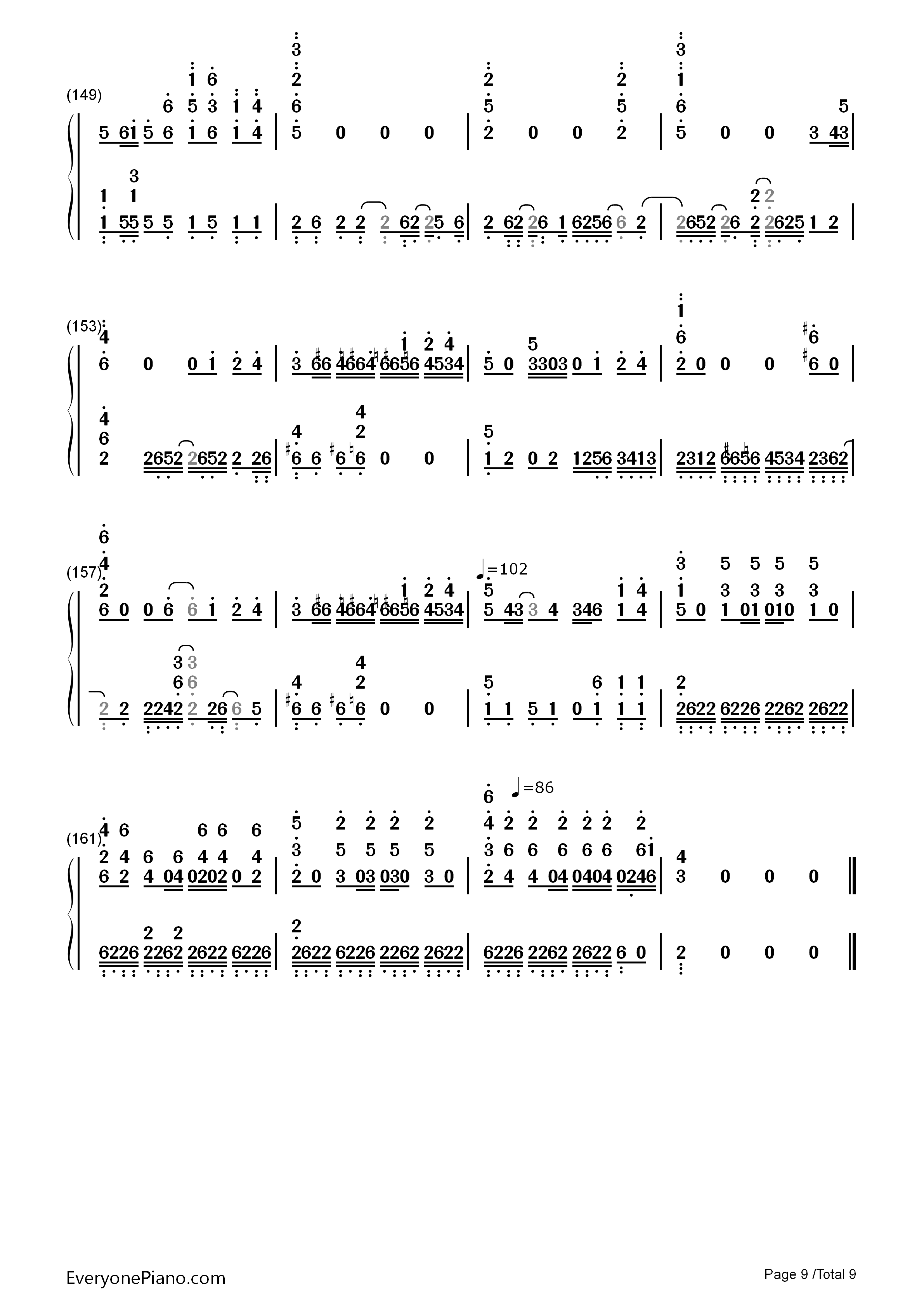 鸟之诗钢琴简谱_Lia演唱