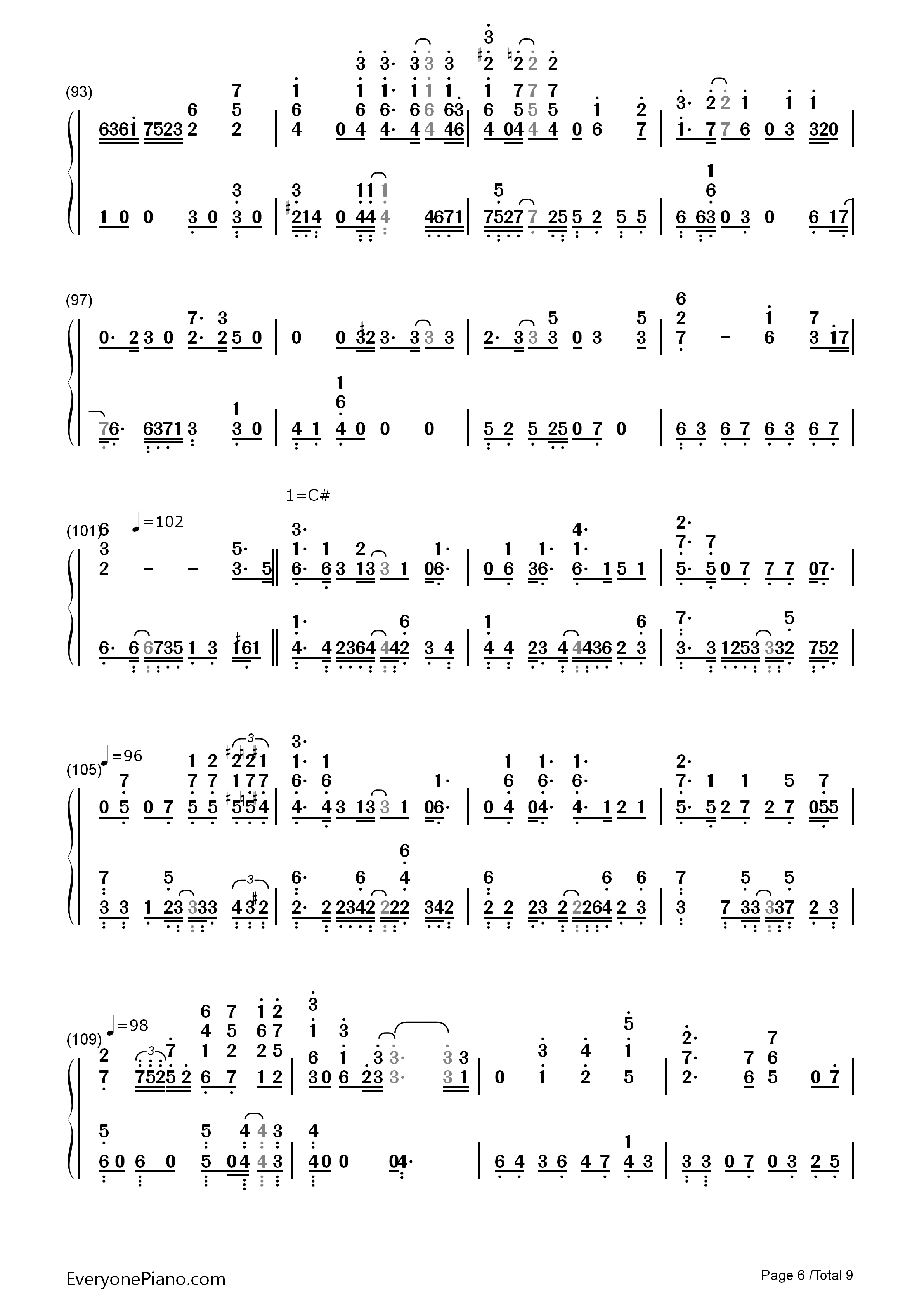 鸟之诗钢琴简谱_Lia演唱