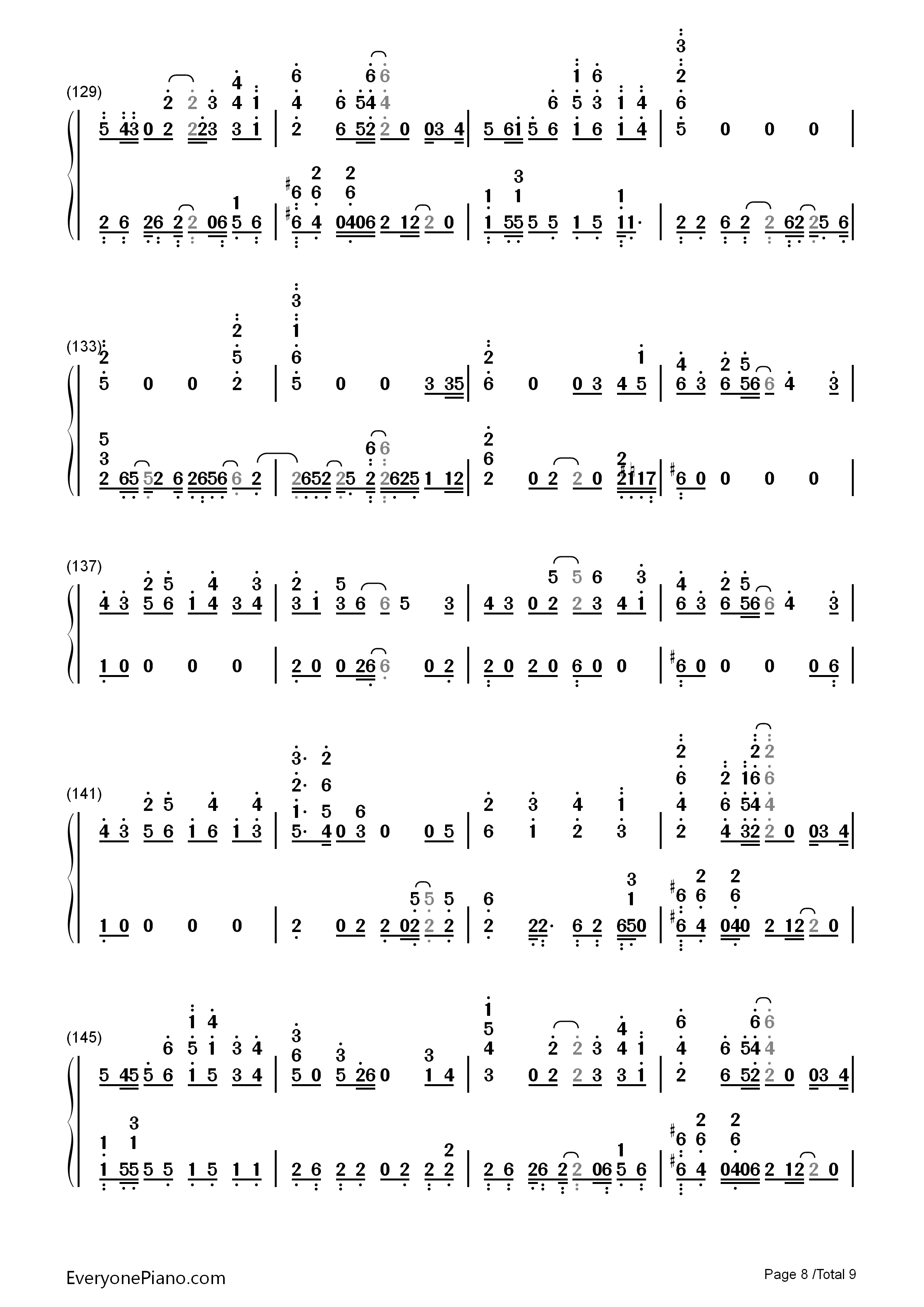 鸟之诗钢琴简谱_Lia演唱