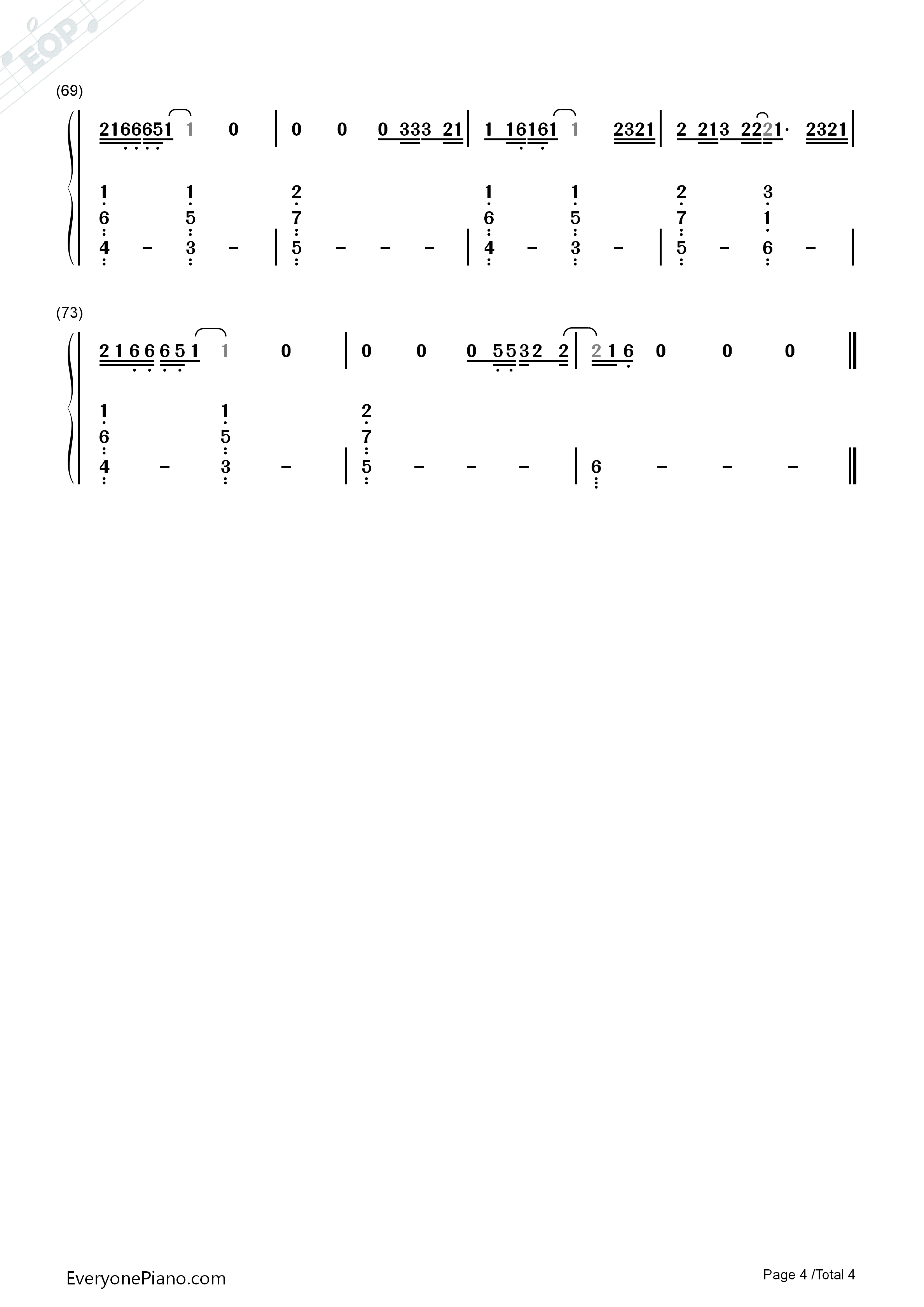 Let_Her_Go放手爱情钢琴简谱_Passenger__Mike_Rosenberg演唱