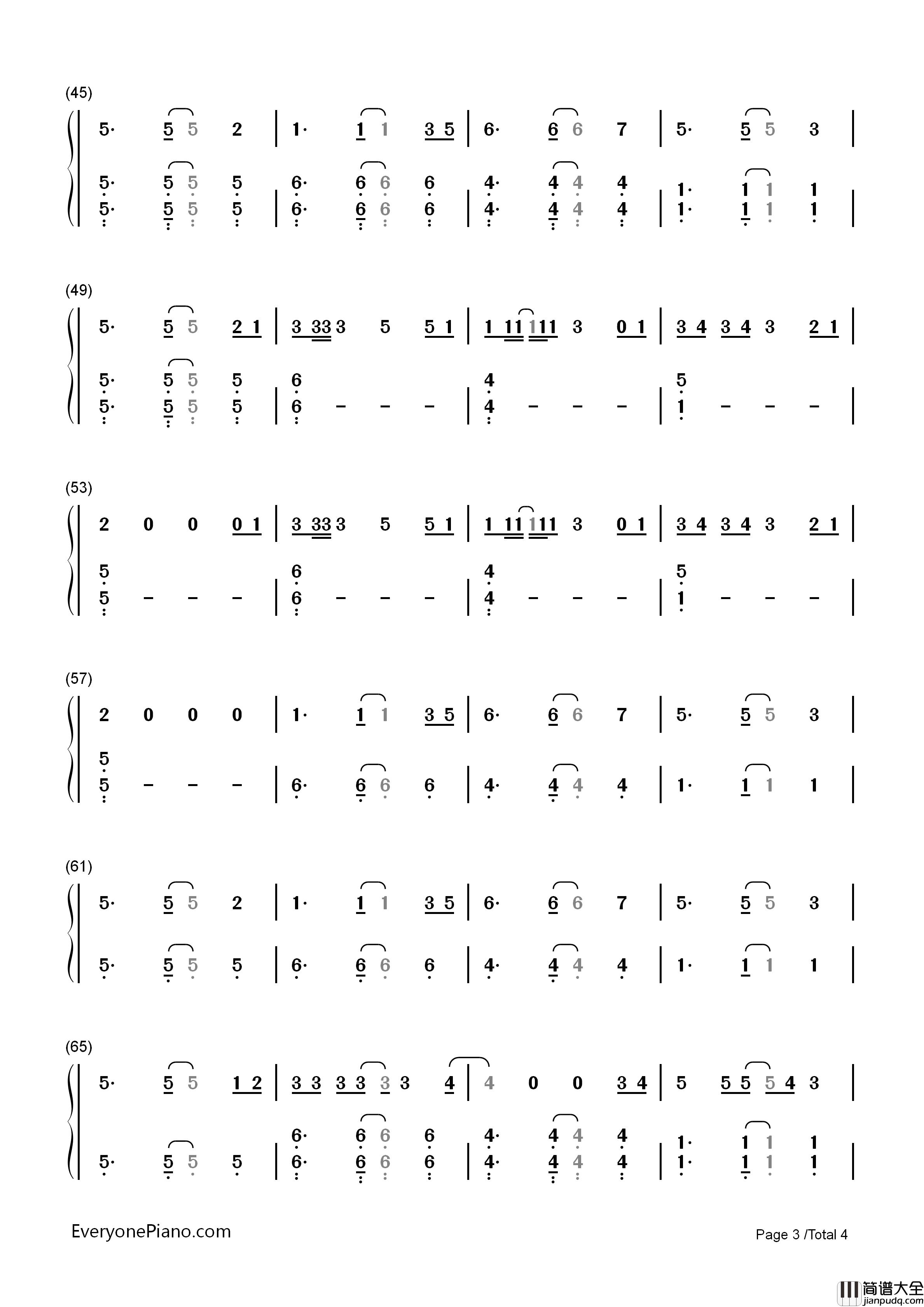 Stay With Me钢琴简谱_朴灿烈_Punch演唱