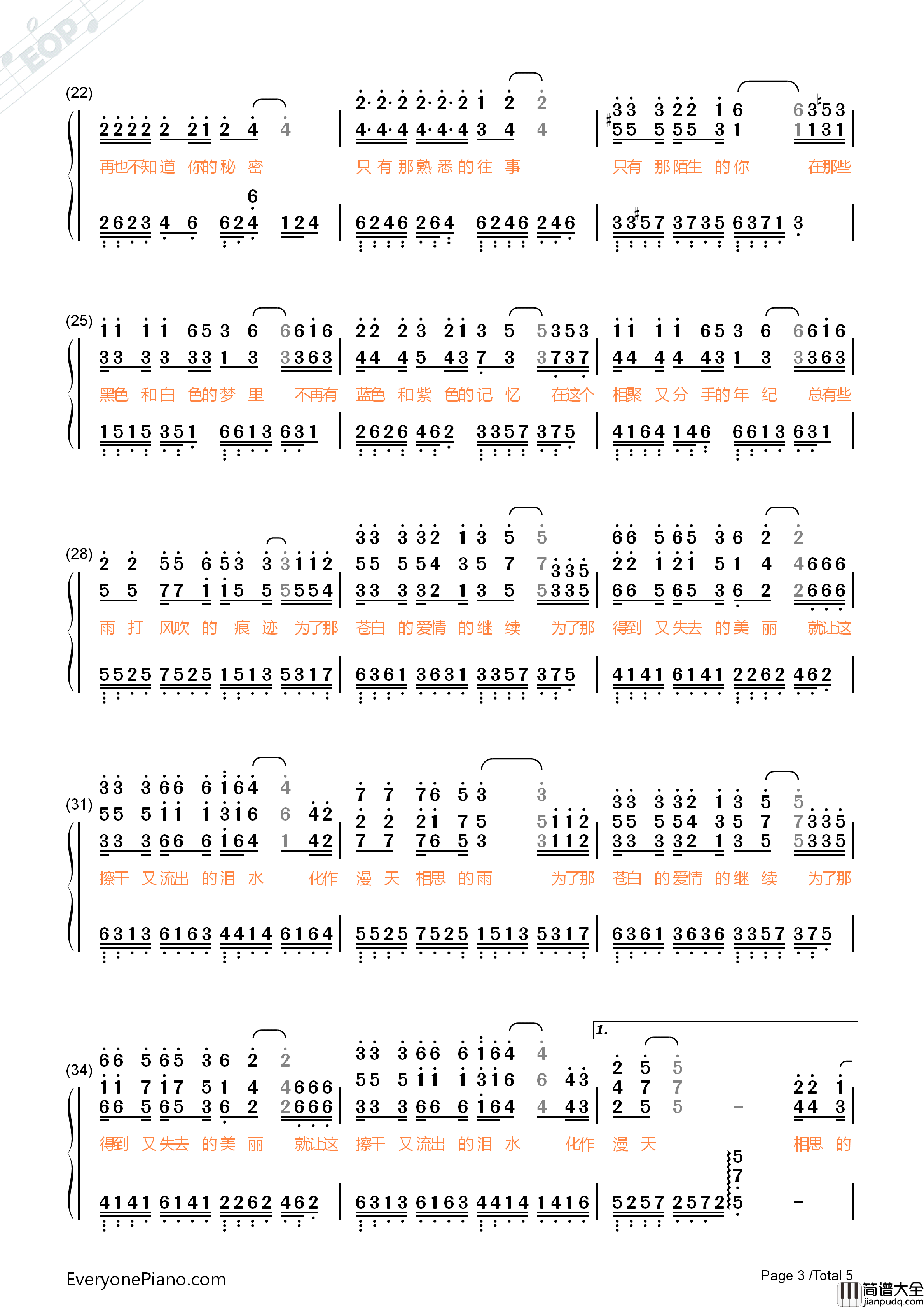 让泪化作相思雨钢琴简谱_南合文斗演唱