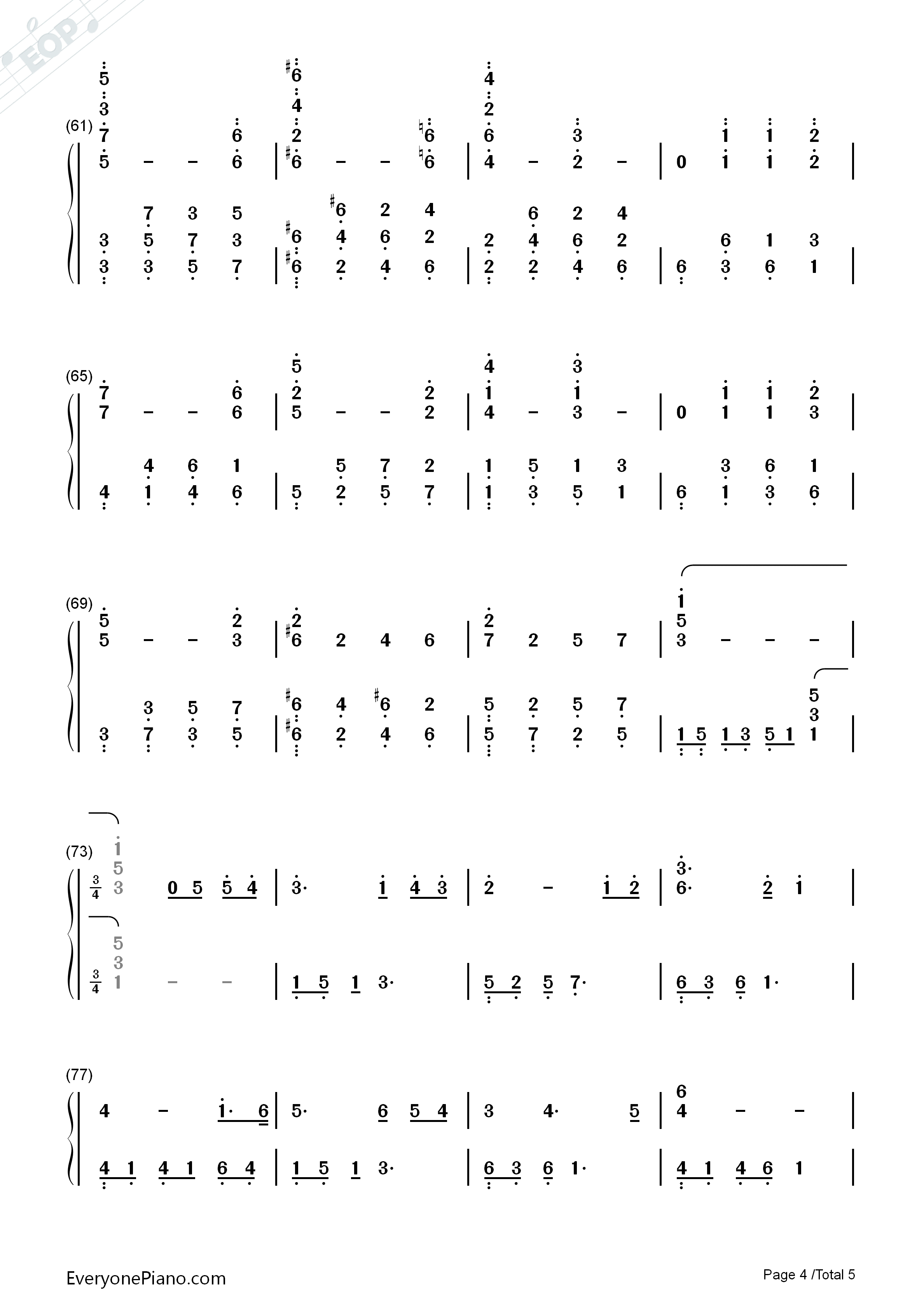 The_Ludlows_钢琴简谱_James_Horner演唱