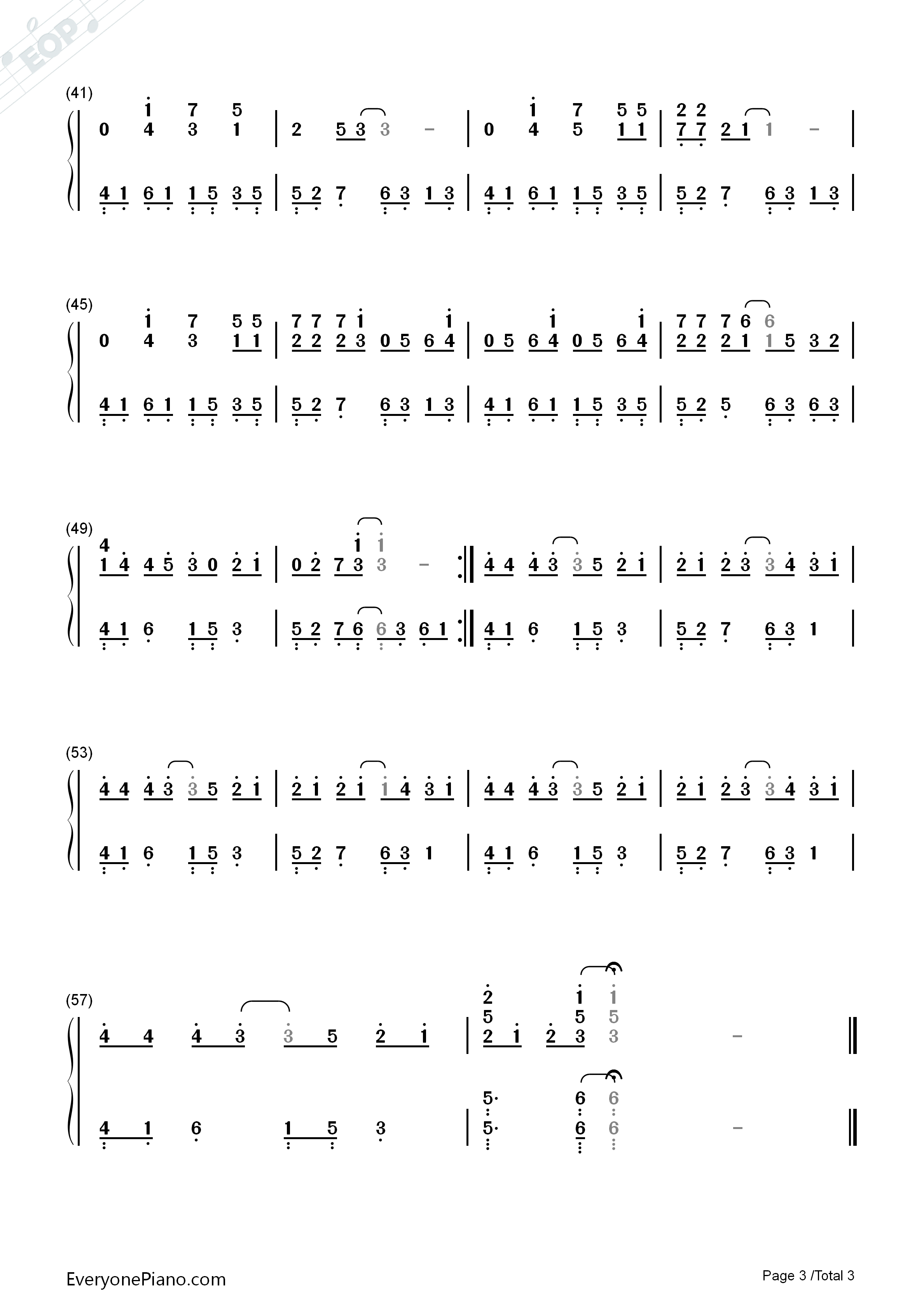 快乐环岛钢琴简谱_TFBOYS演唱