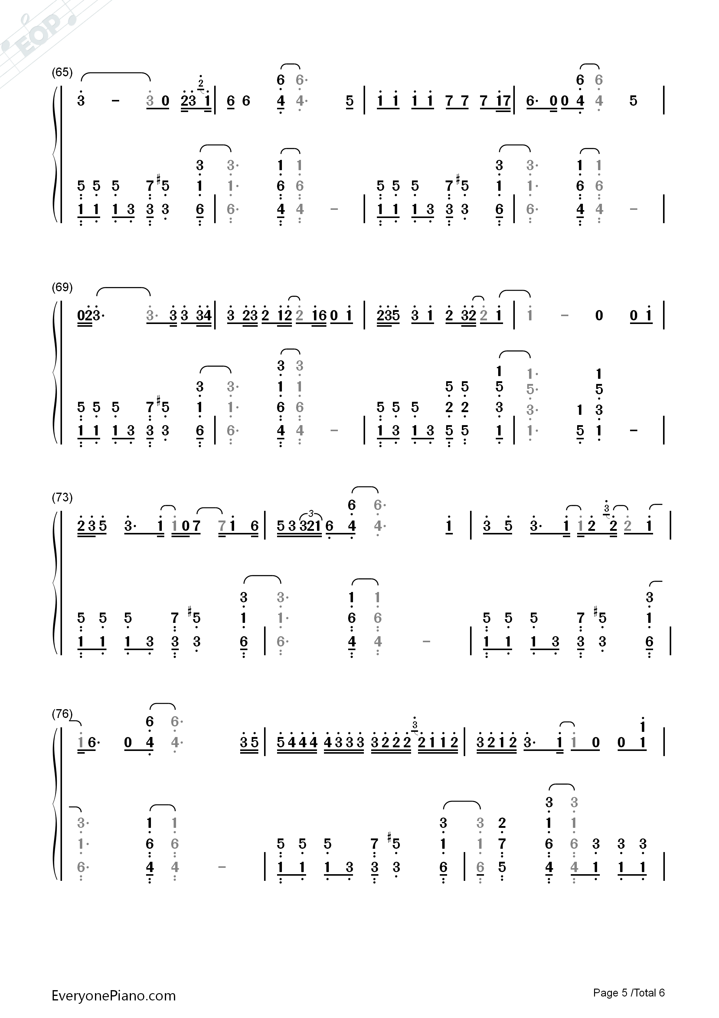 I'm_Not_the_Only_One钢琴简谱_Sam_Smith演唱