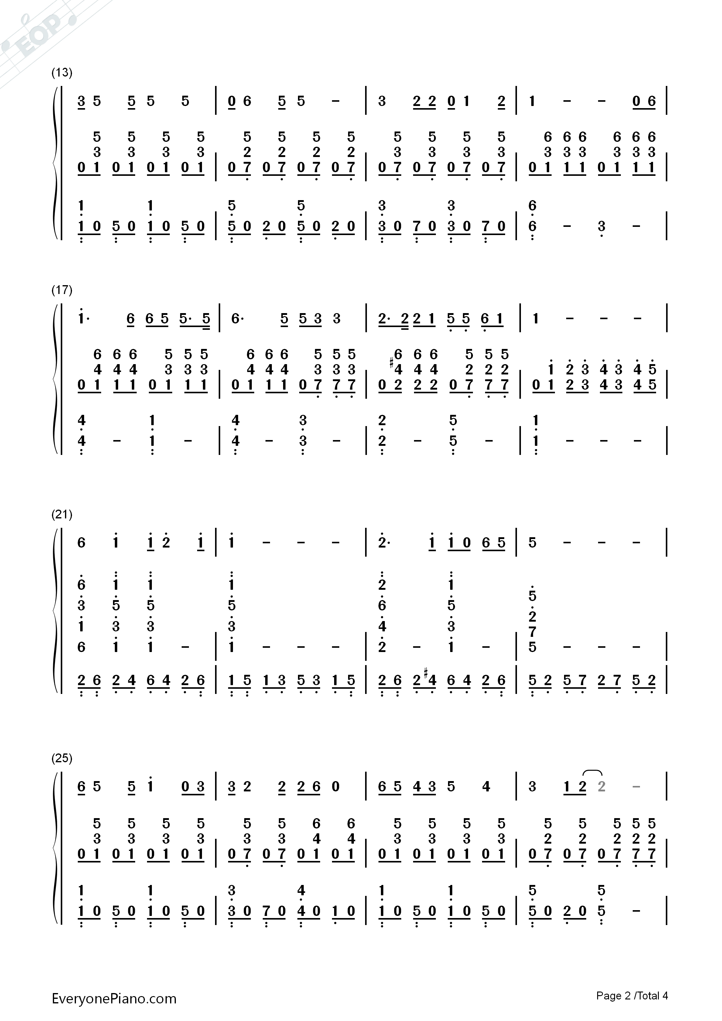 二十年后再相会钢琴简谱_谷建芬演唱