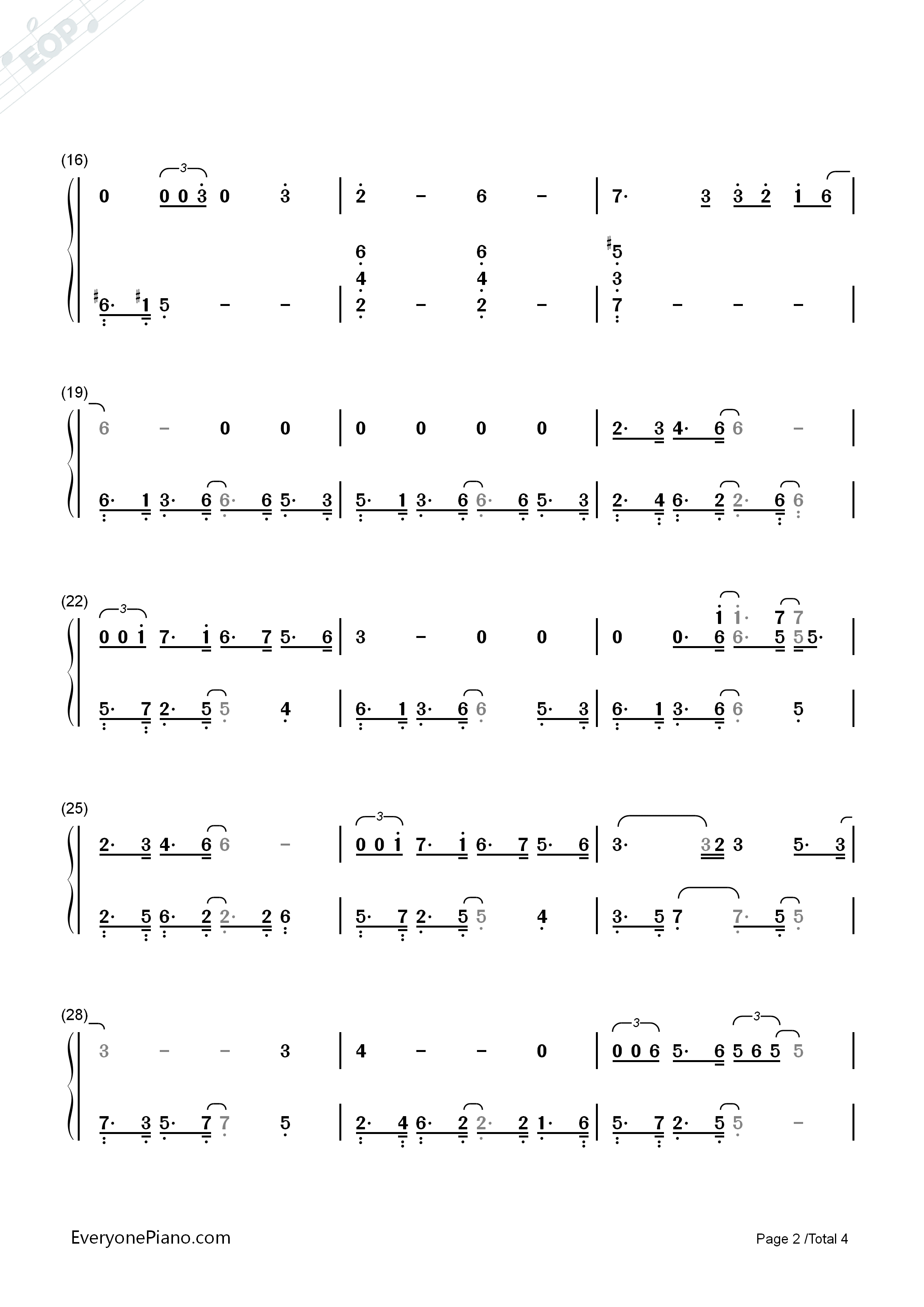 City_of_Stars钢琴简谱_Ryan_Gosling_Emma_Stone演唱