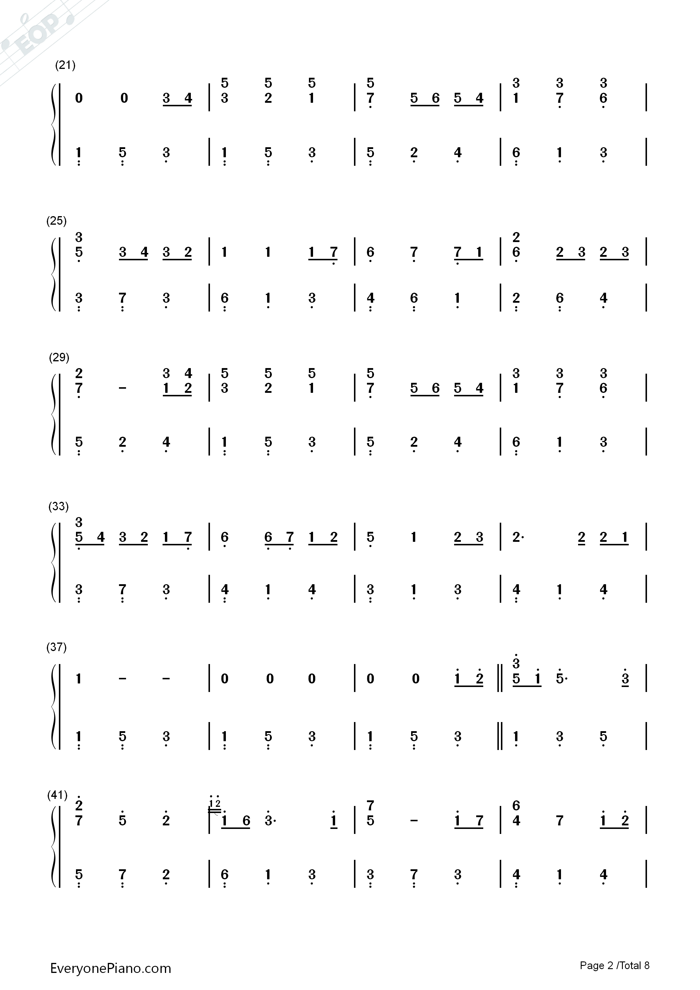 いつも何度でも钢琴简谱_木村弓演唱