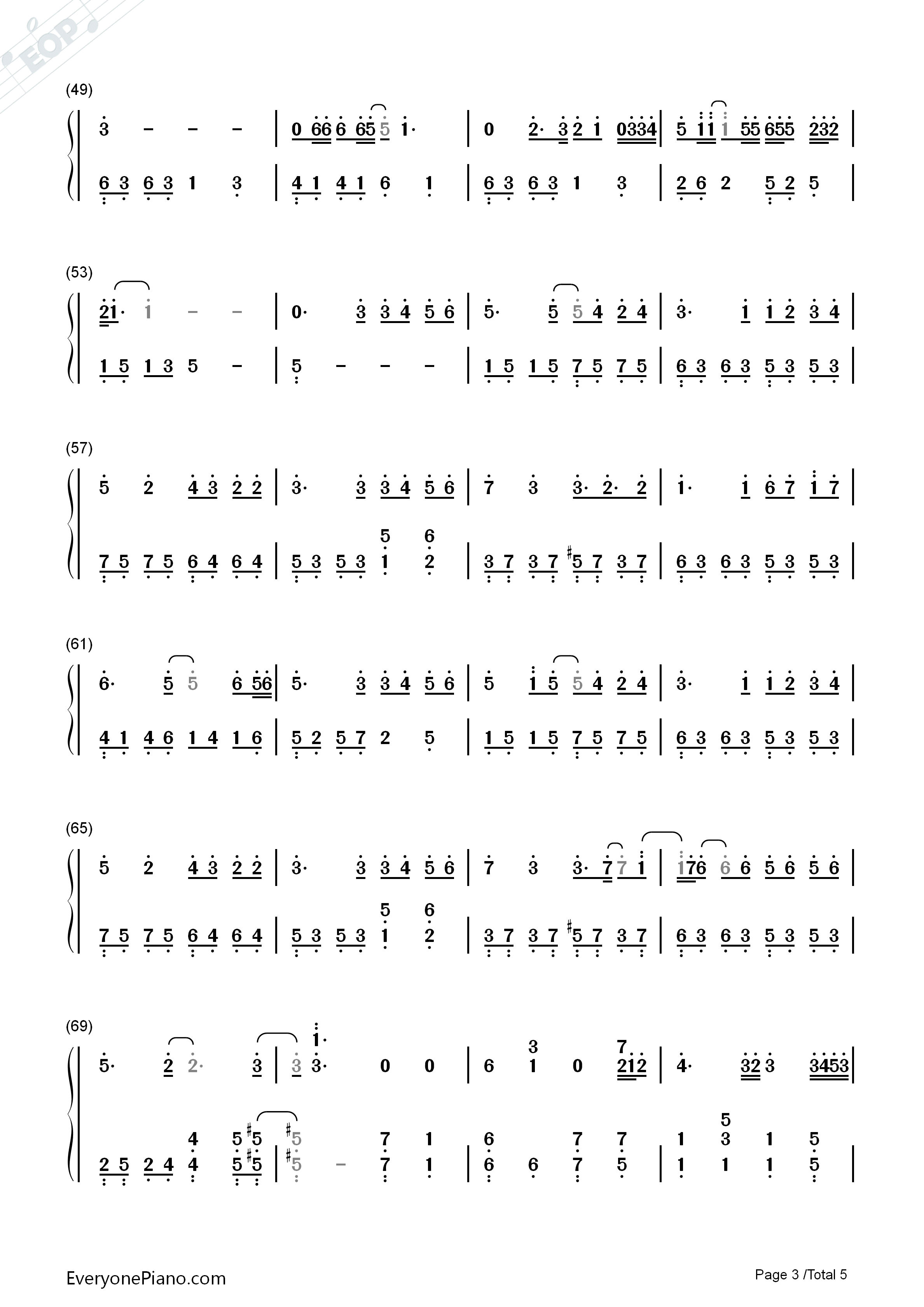 成全钢琴简谱_林宥嘉演唱