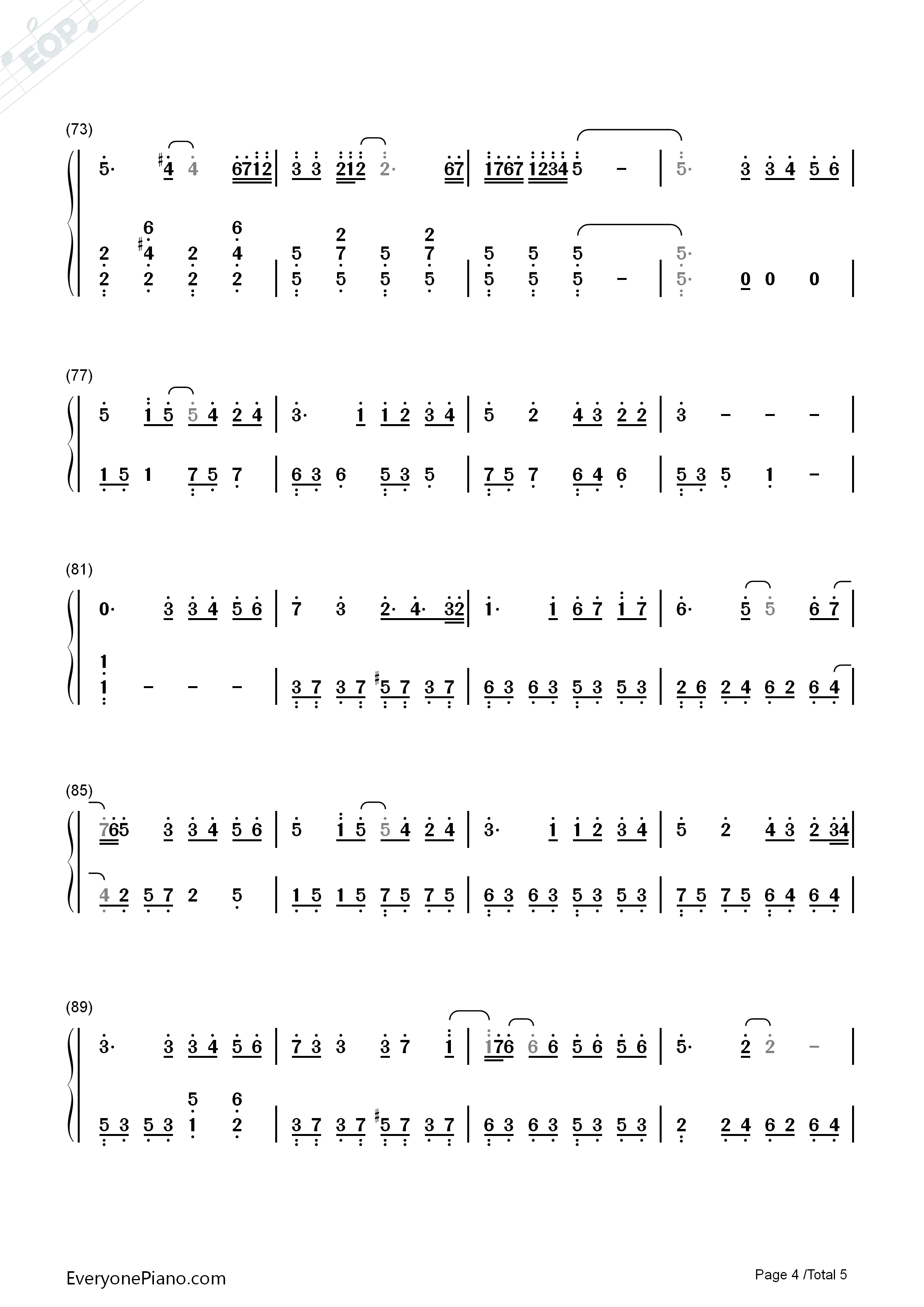 成全钢琴简谱_林宥嘉演唱