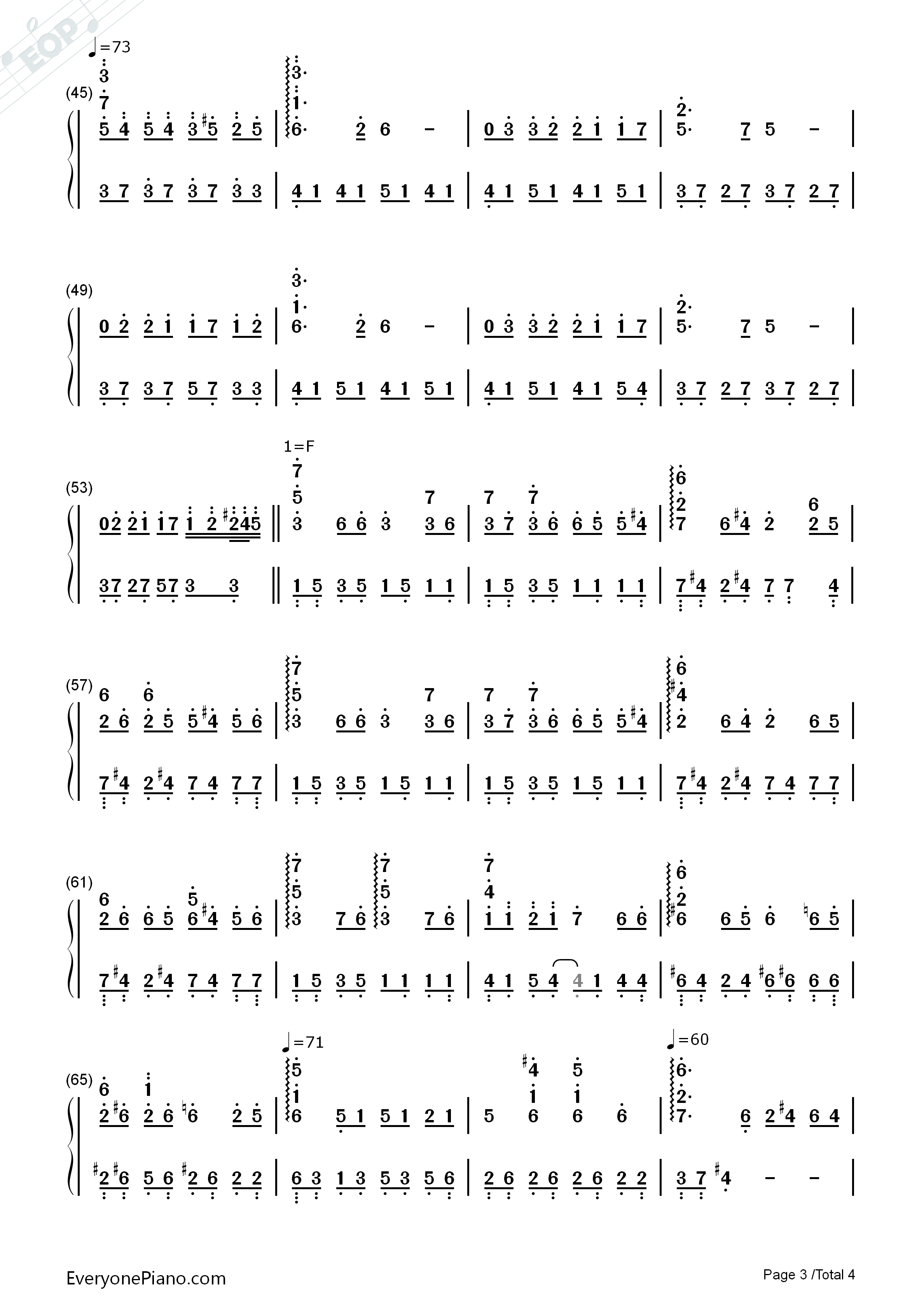 Passing_By（擦身而过）钢琴简谱_李闰珉演唱