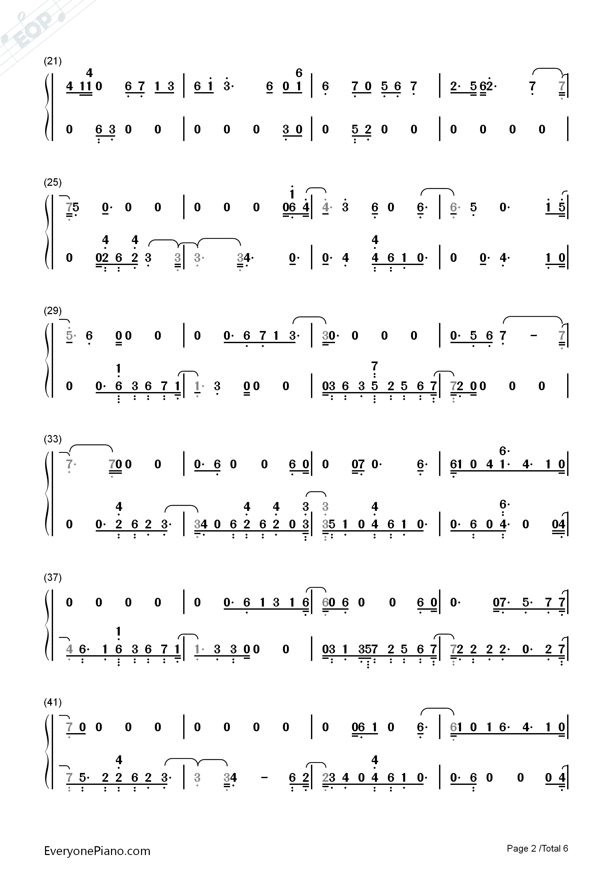 For_You钢琴简谱_Liam_Payne_Rita_Ora演唱