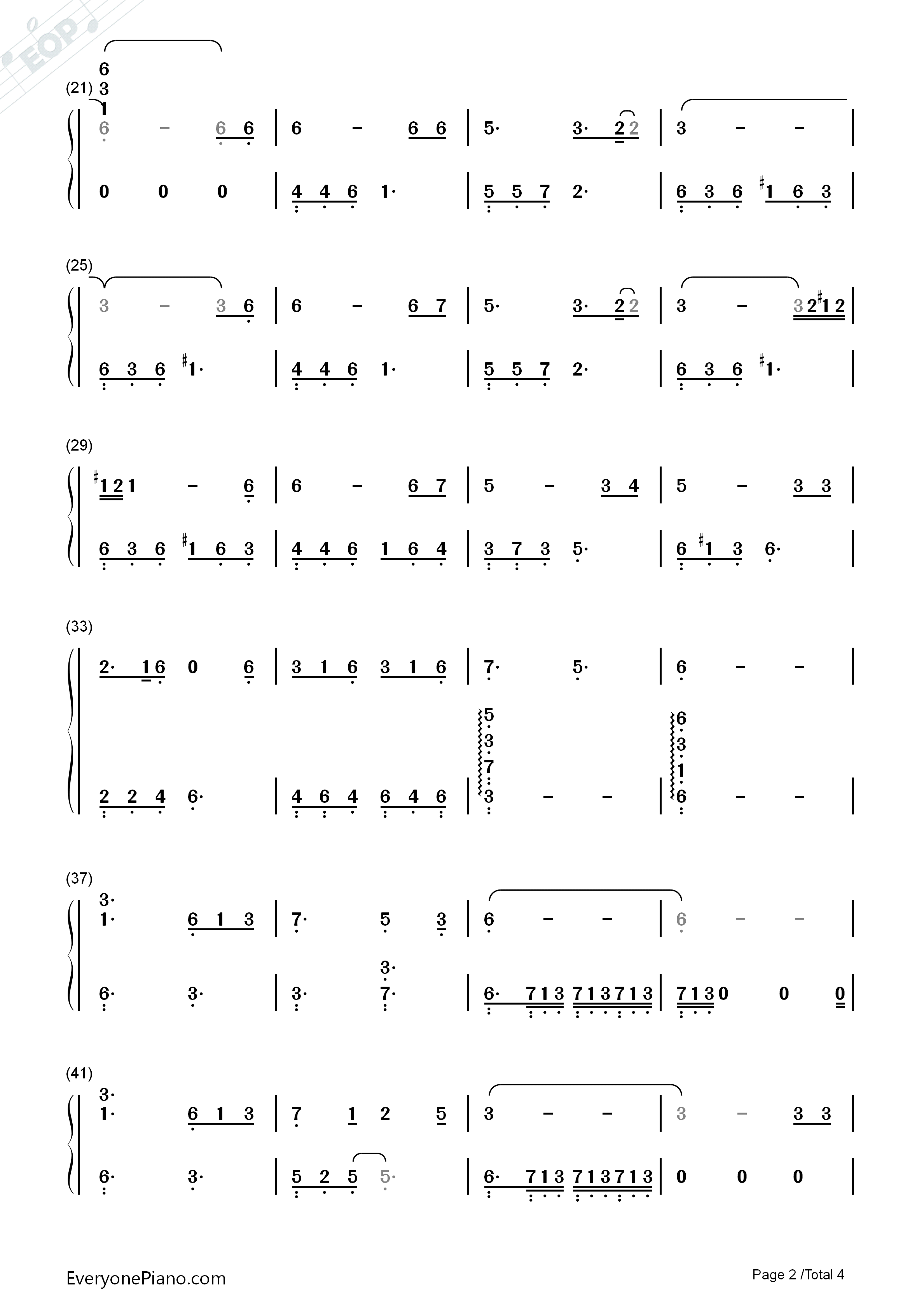 让她降落钢琴简谱_何璐演唱