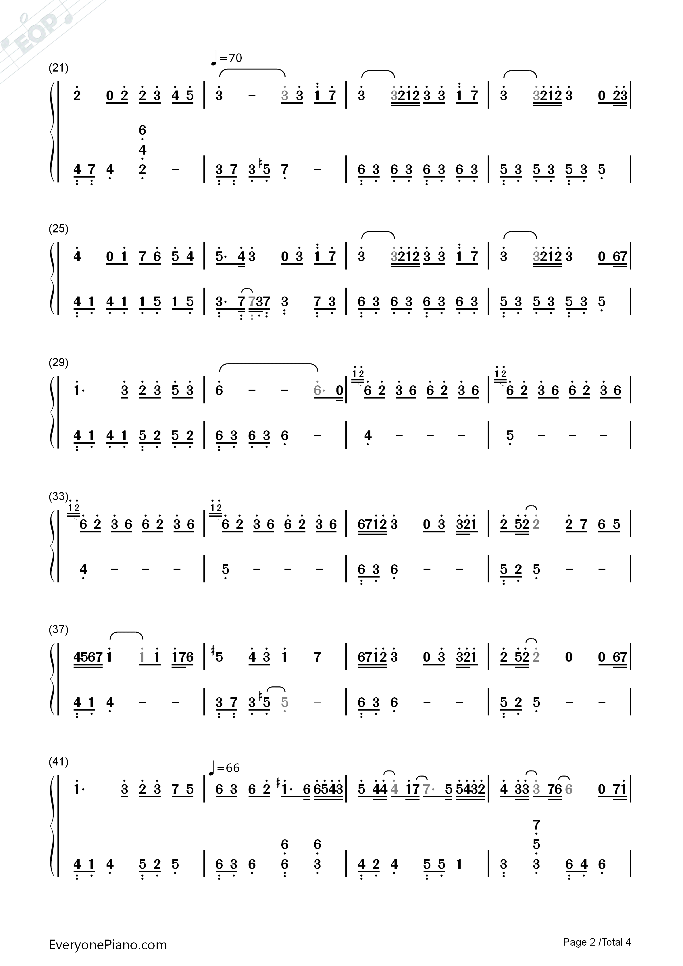 昔日钢琴简谱_渡梓演唱