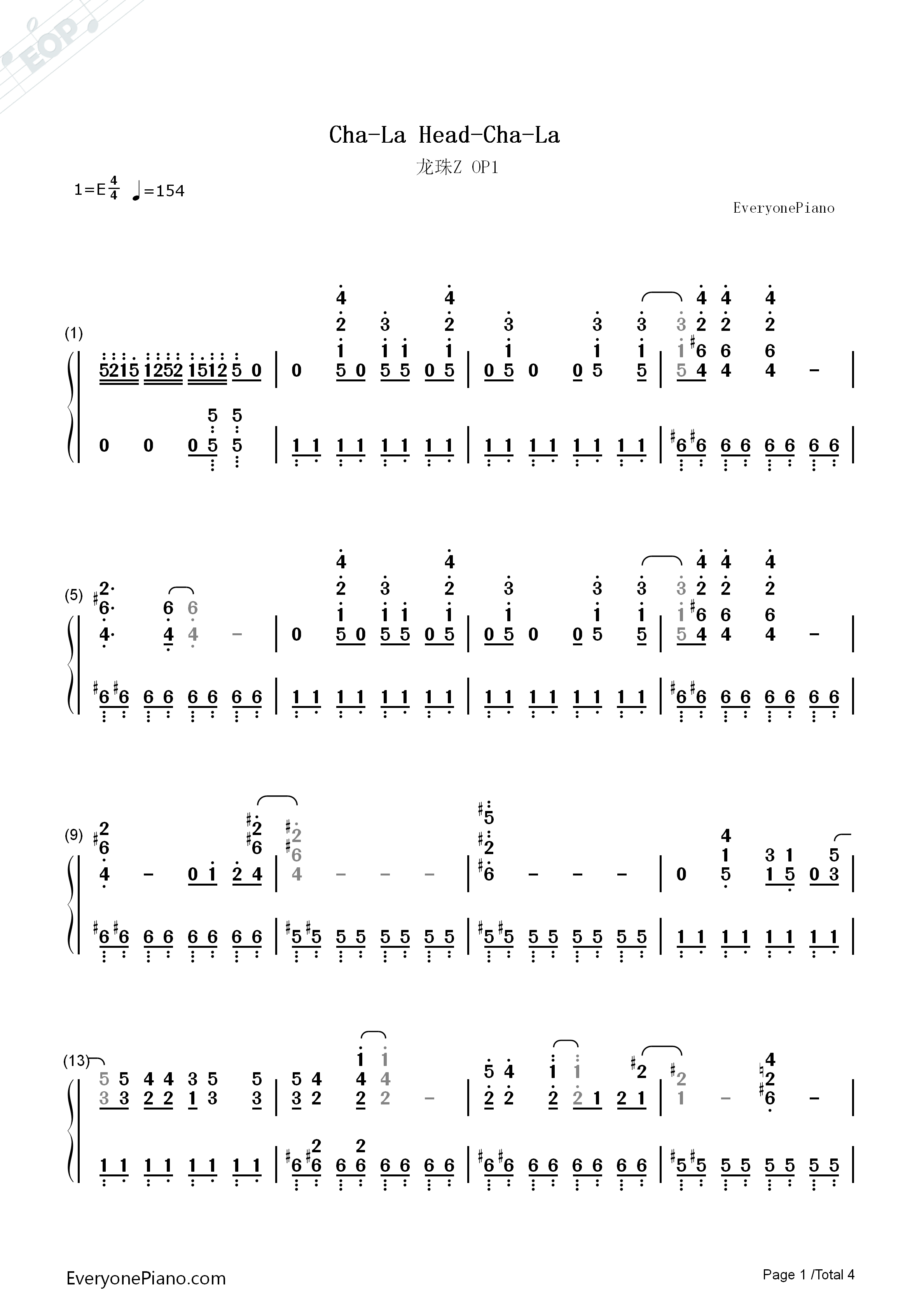 Cha钢琴简谱_影山浩宣(影山ヒロノブ)演唱