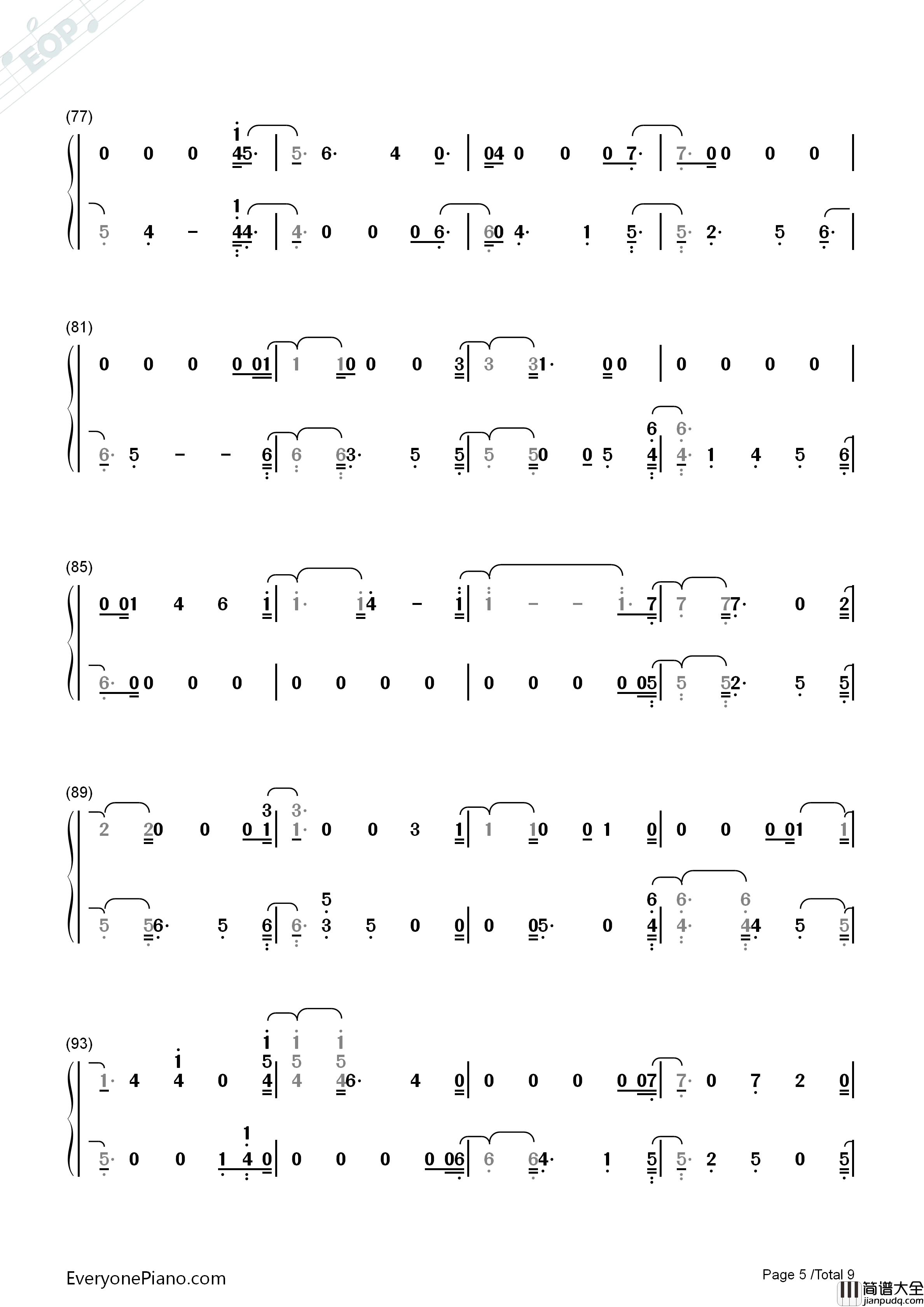 My_My_My钢琴简谱_Troye_Sivan演唱