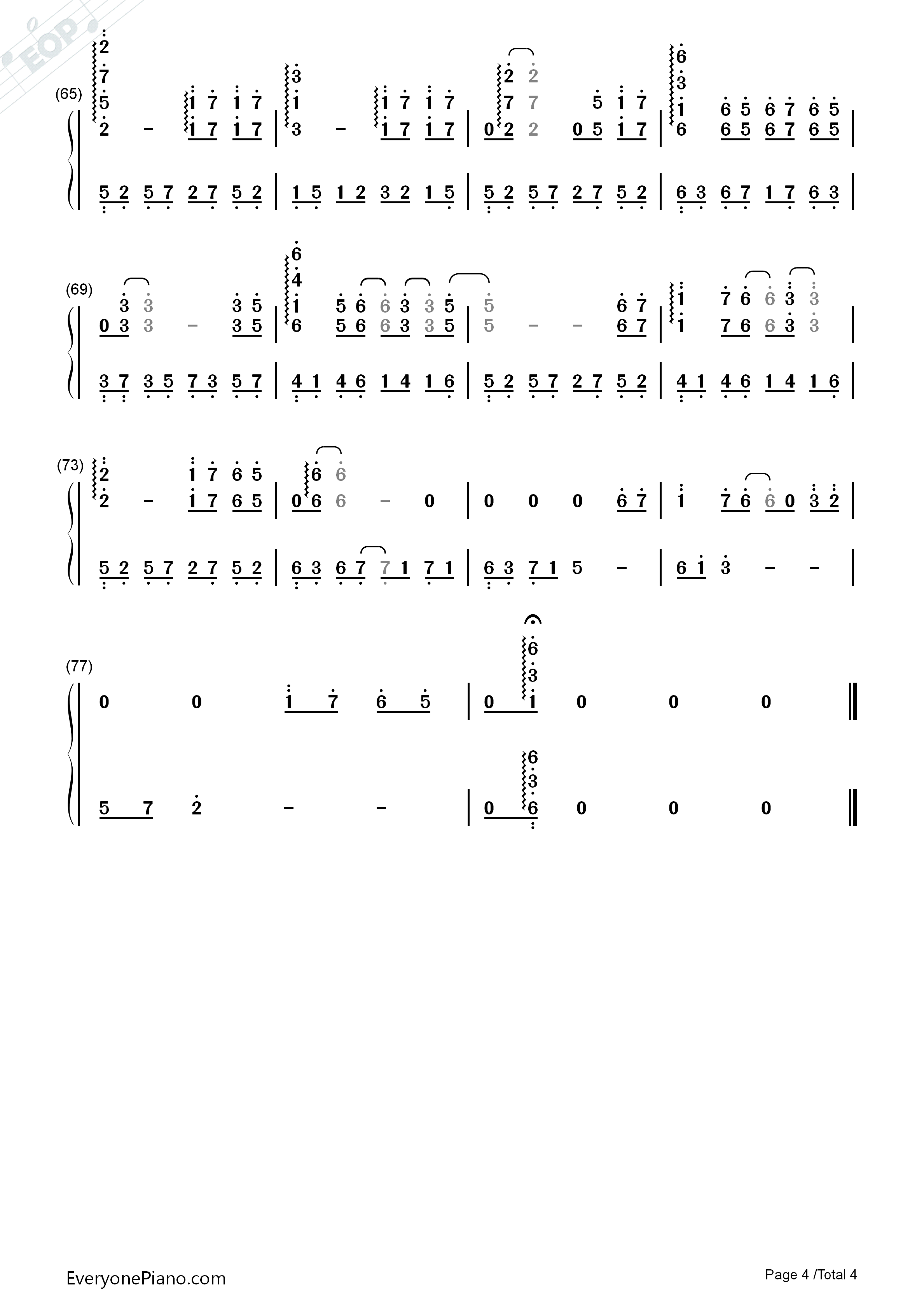 太多钢琴简谱_陈冠蒲演唱