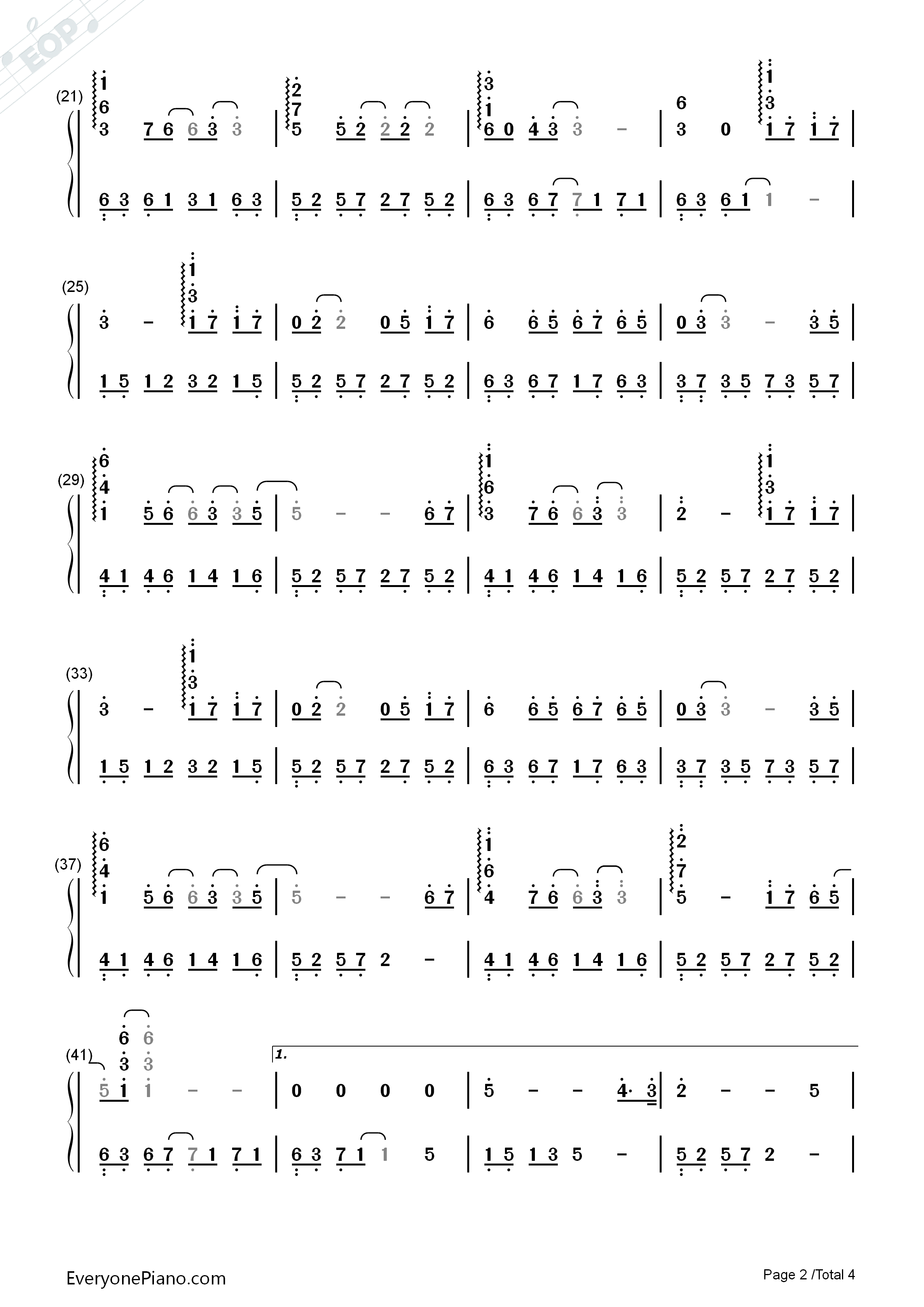 太多钢琴简谱_陈冠蒲演唱