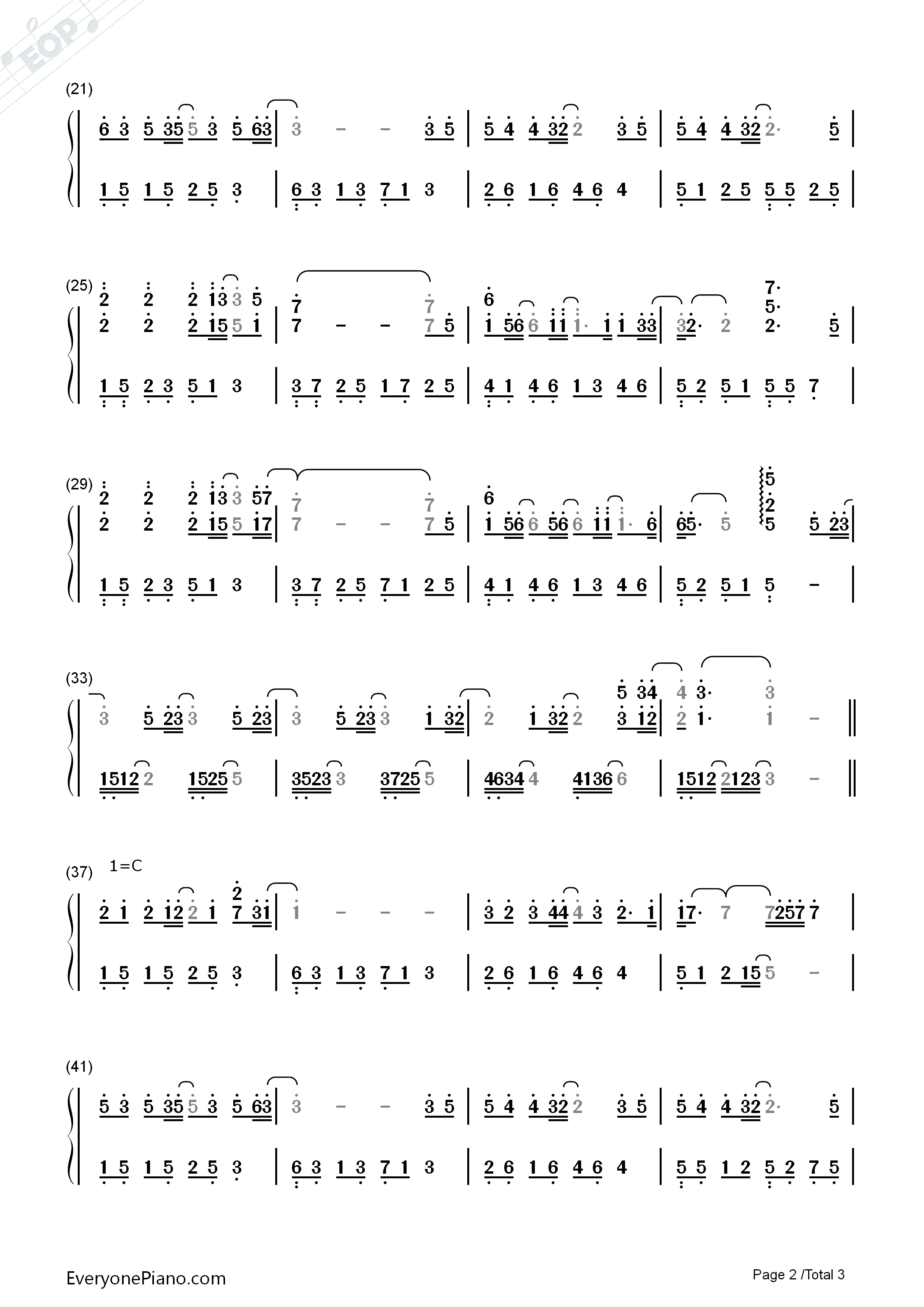 岁月钢琴简谱_王菲_那英演唱