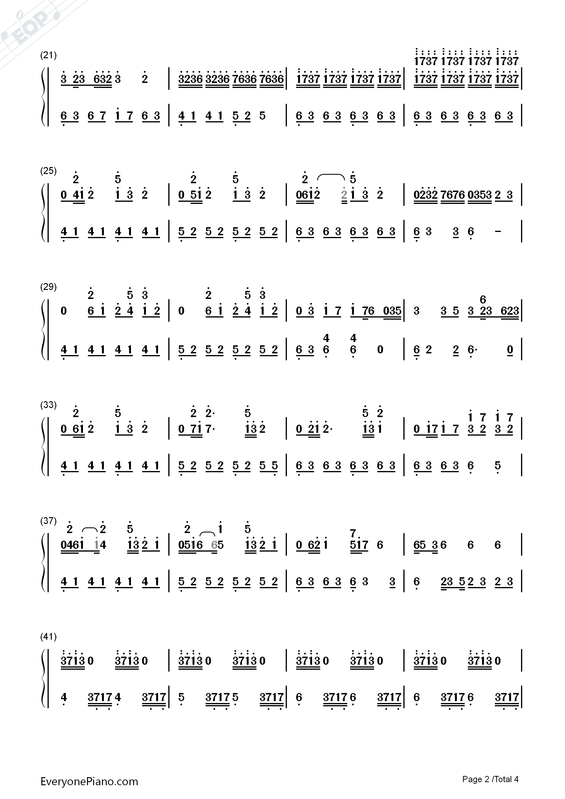 情书钢琴简谱_Okawari演唱