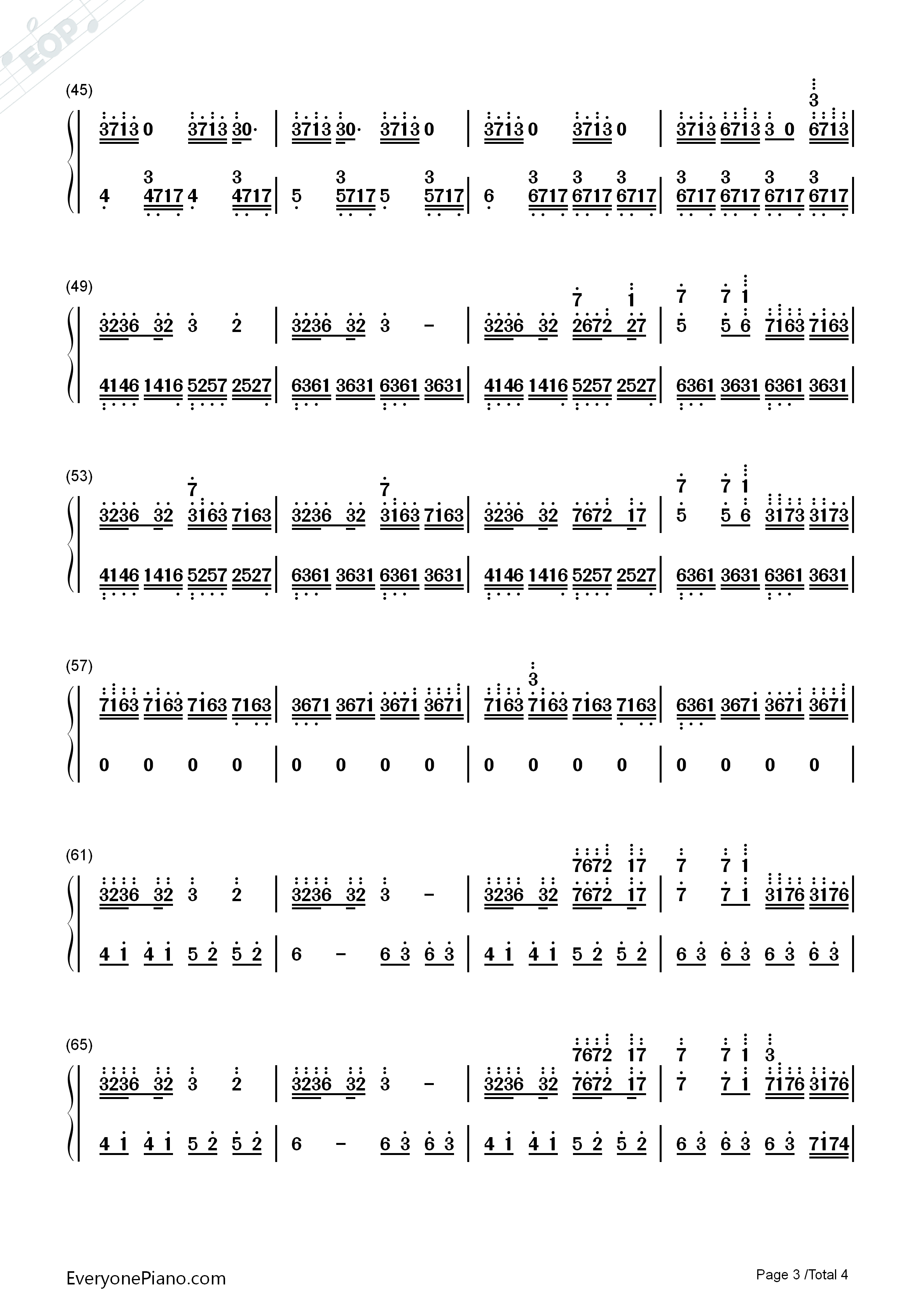 情书钢琴简谱_Okawari演唱