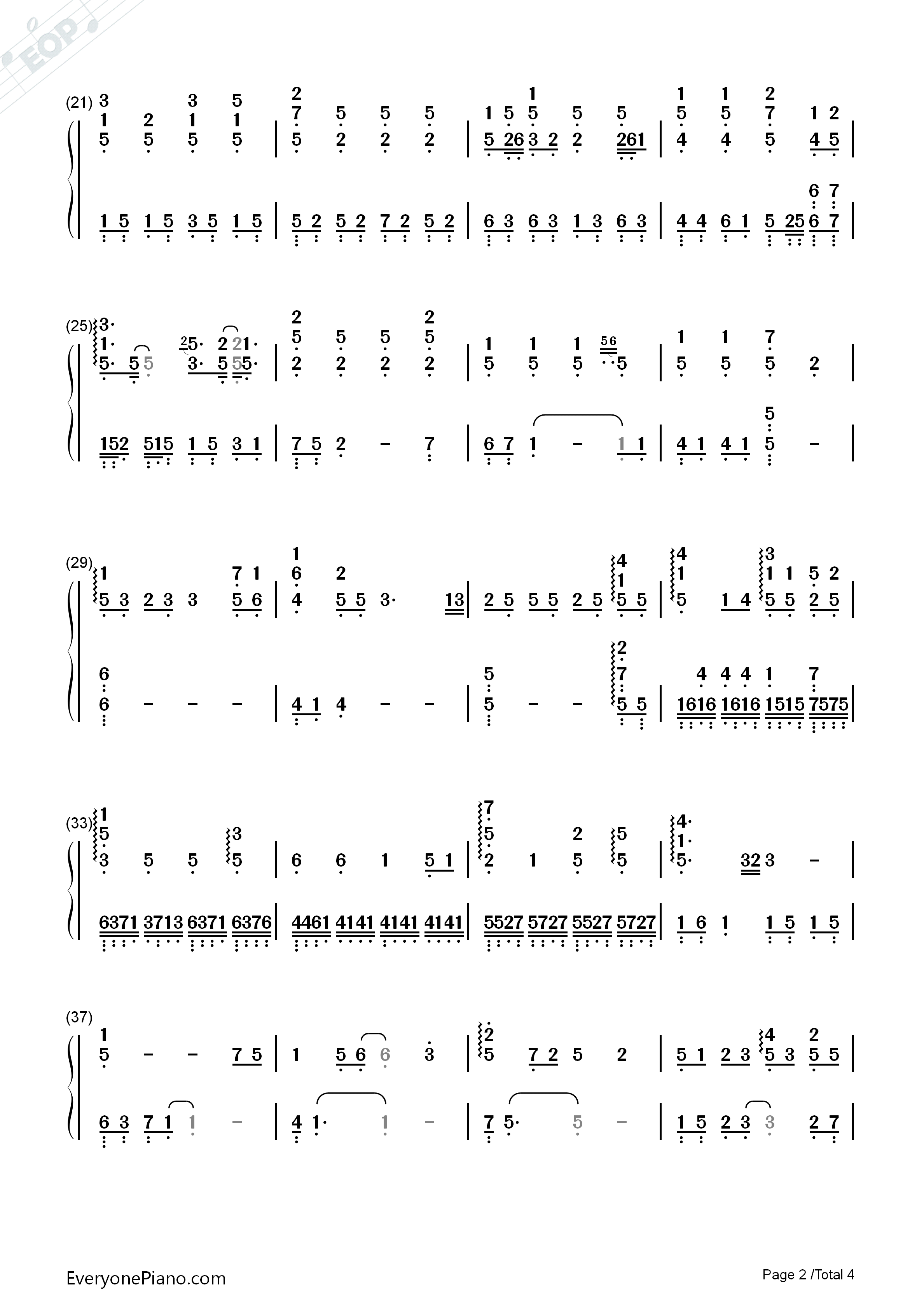 空白格钢琴伴奏钢琴简谱_杨宗纬演唱