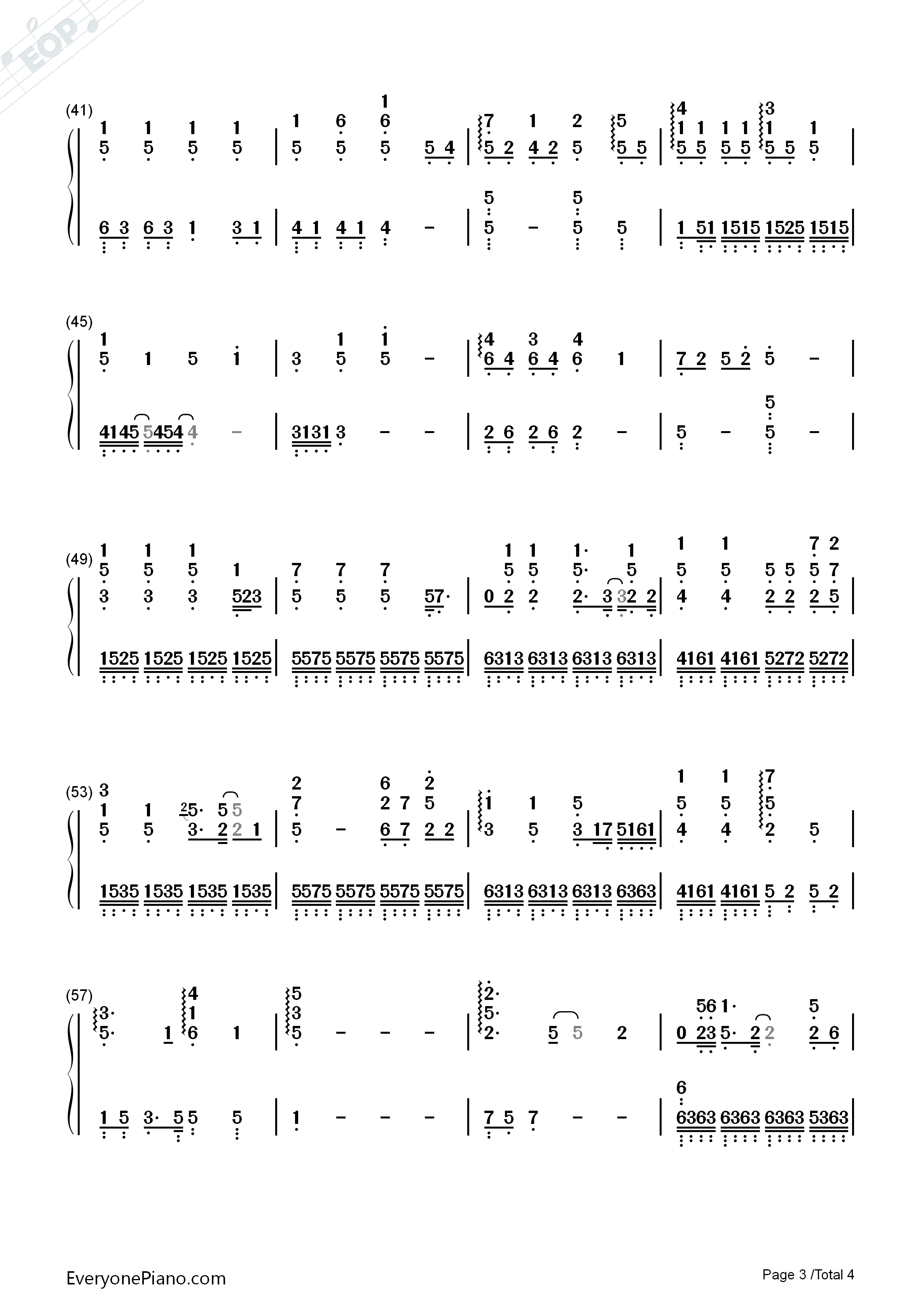 空白格钢琴伴奏钢琴简谱_杨宗纬演唱