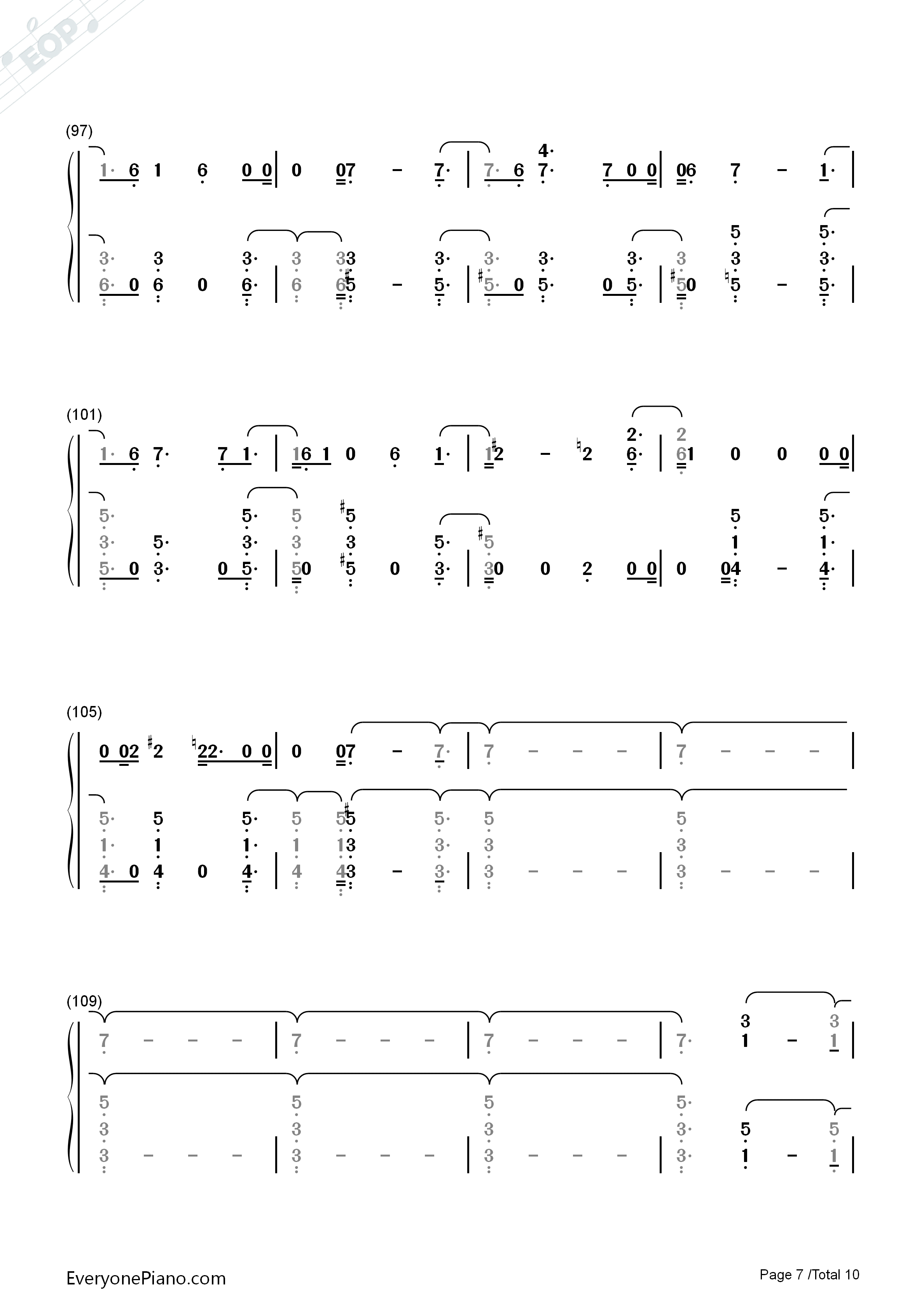 Universe钢琴简谱_EXO演唱