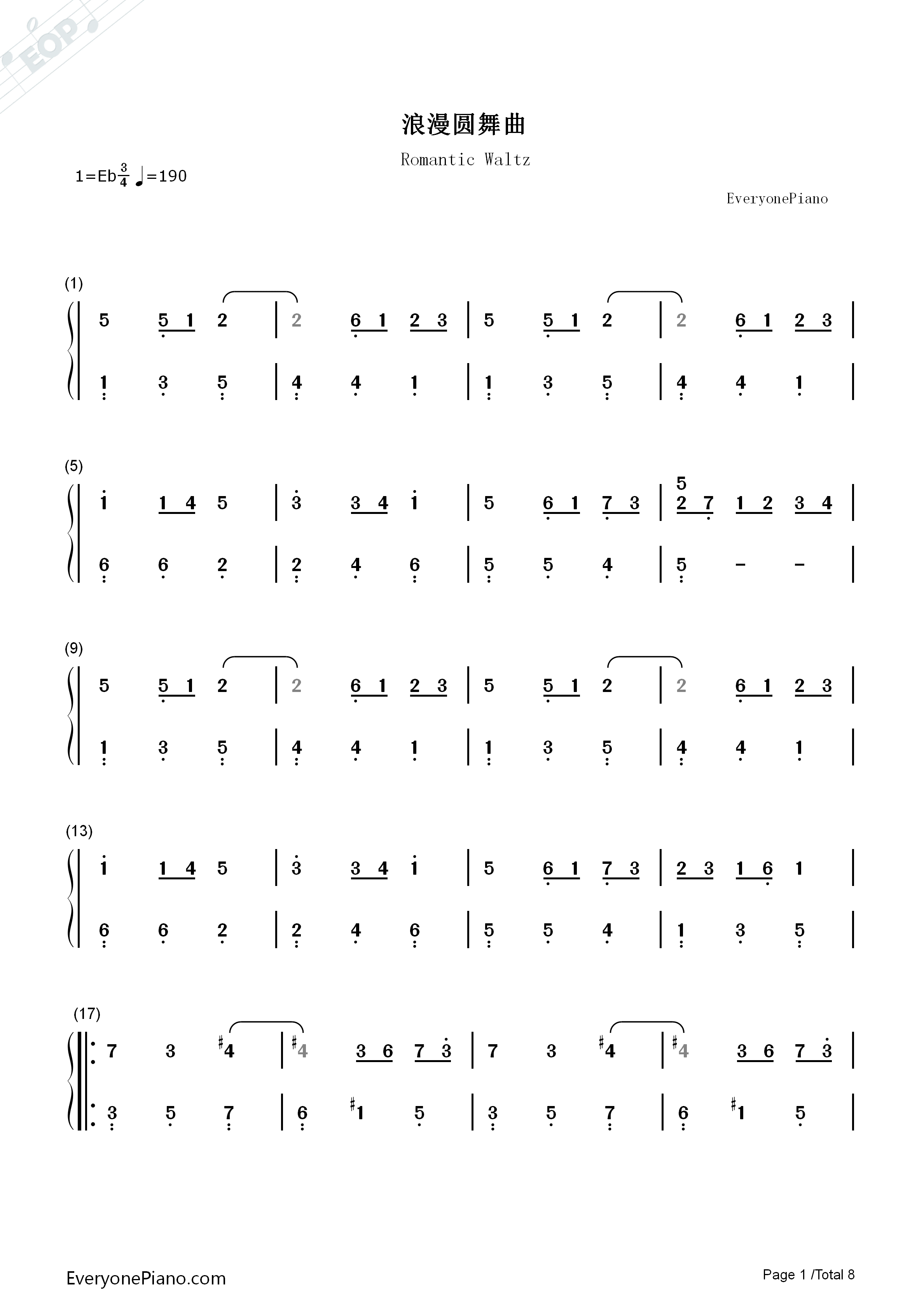 浪漫圆舞曲钢琴简谱_德奥达·德·塞弗拉克演唱