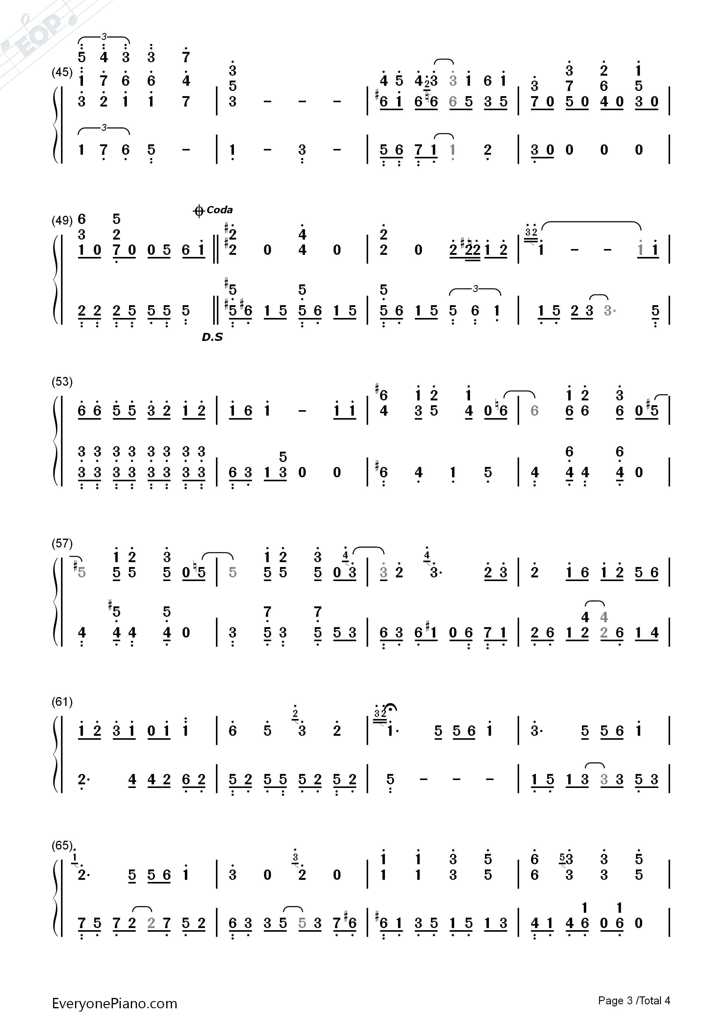 爱爱爱钢琴简谱_方大同演唱