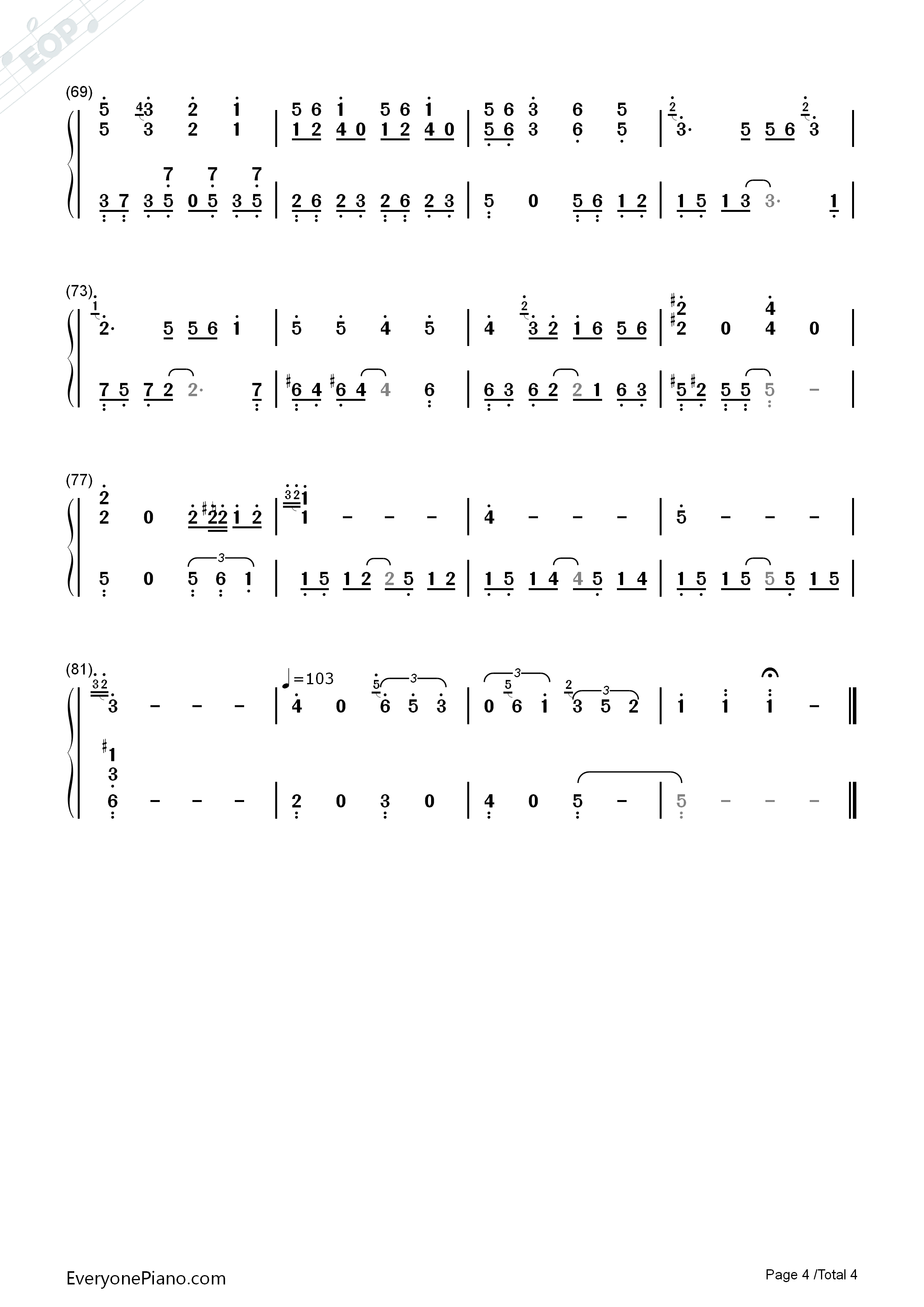 爱爱爱钢琴简谱_方大同演唱