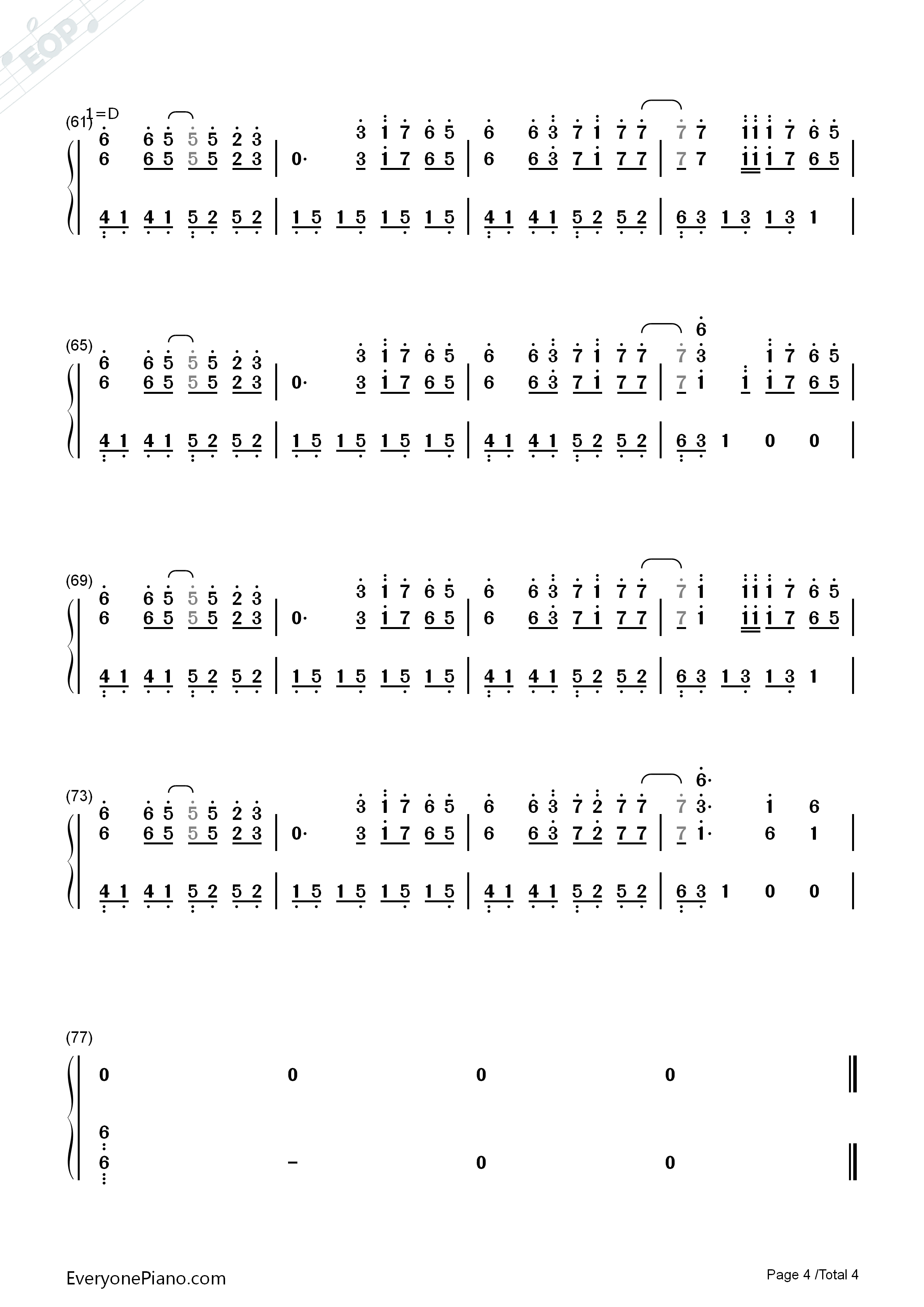 Sakura_Tears钢琴简谱_Snigellin演唱