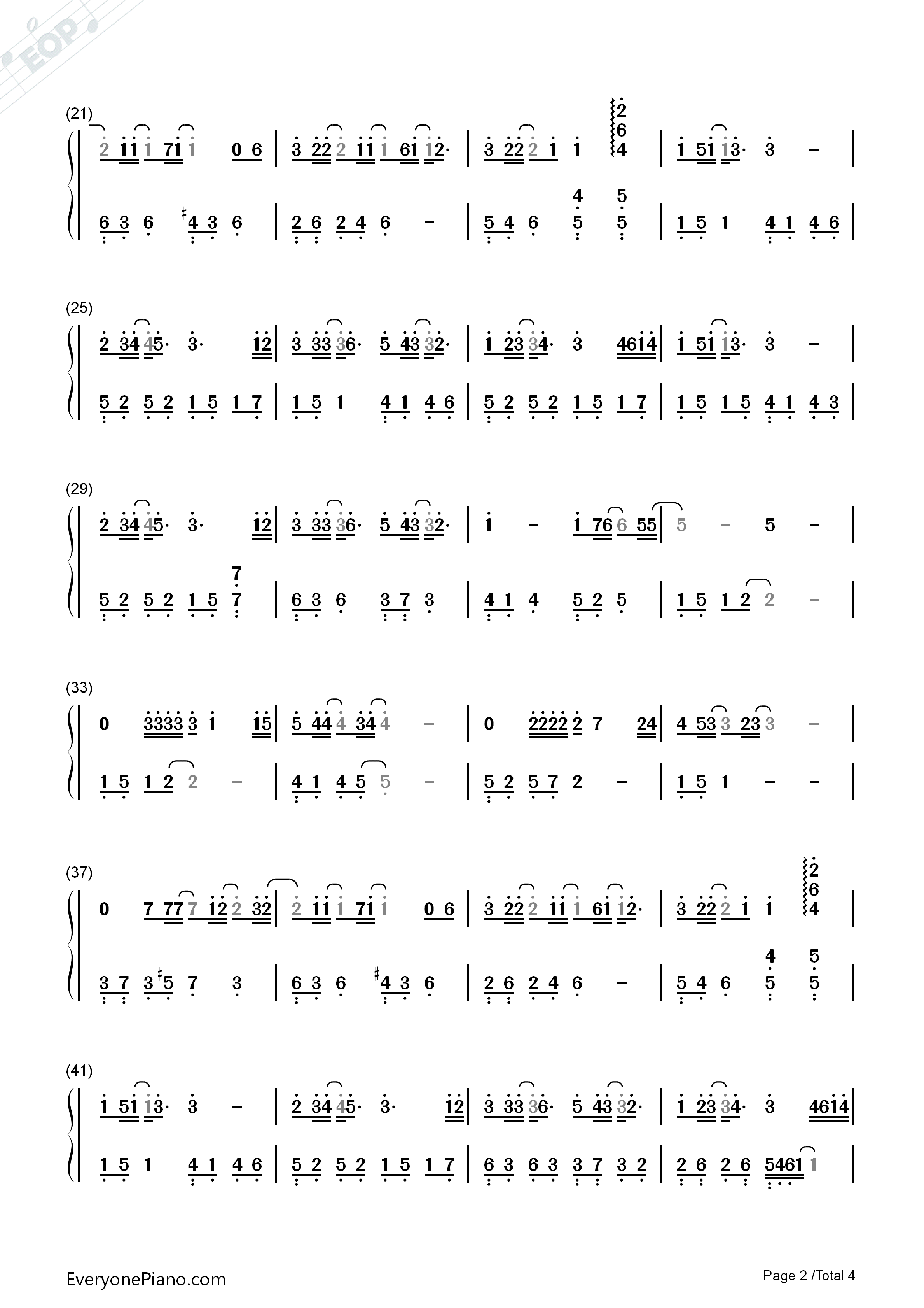 威尼斯的泪钢琴简谱_永邦演唱