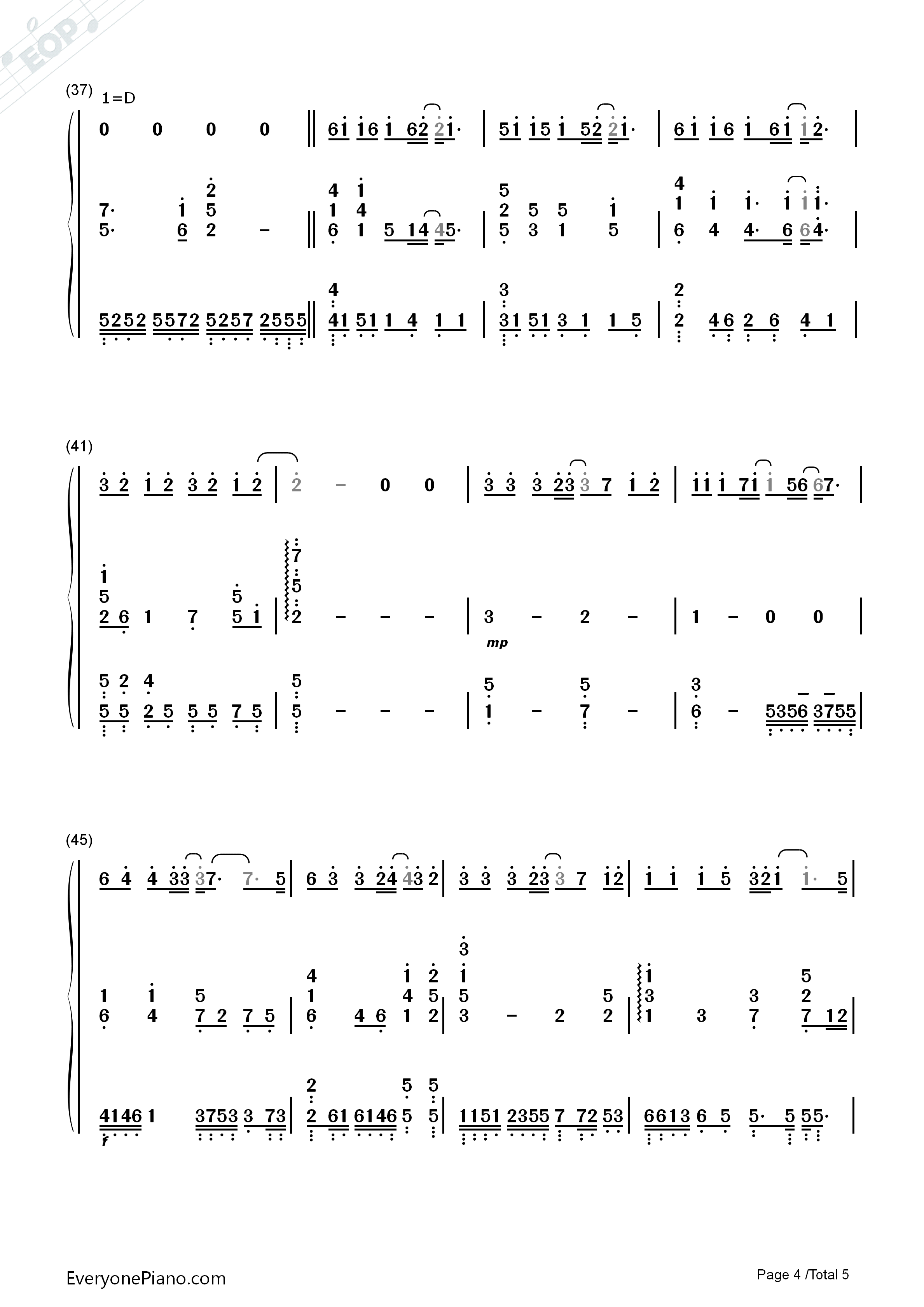 Love_U_U钢琴简谱_林俊杰演唱