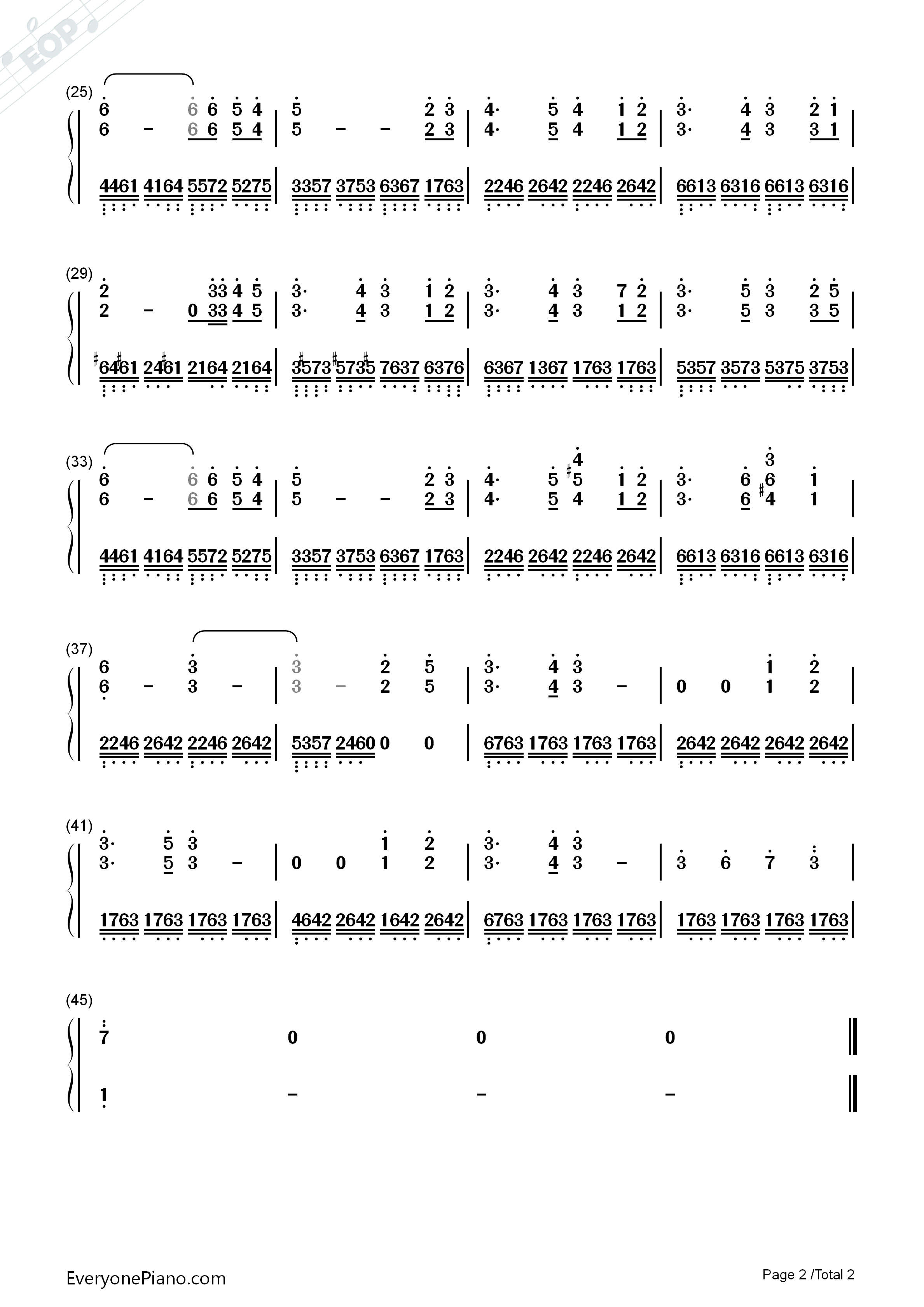 浓情淡如你钢琴简谱_周深演唱