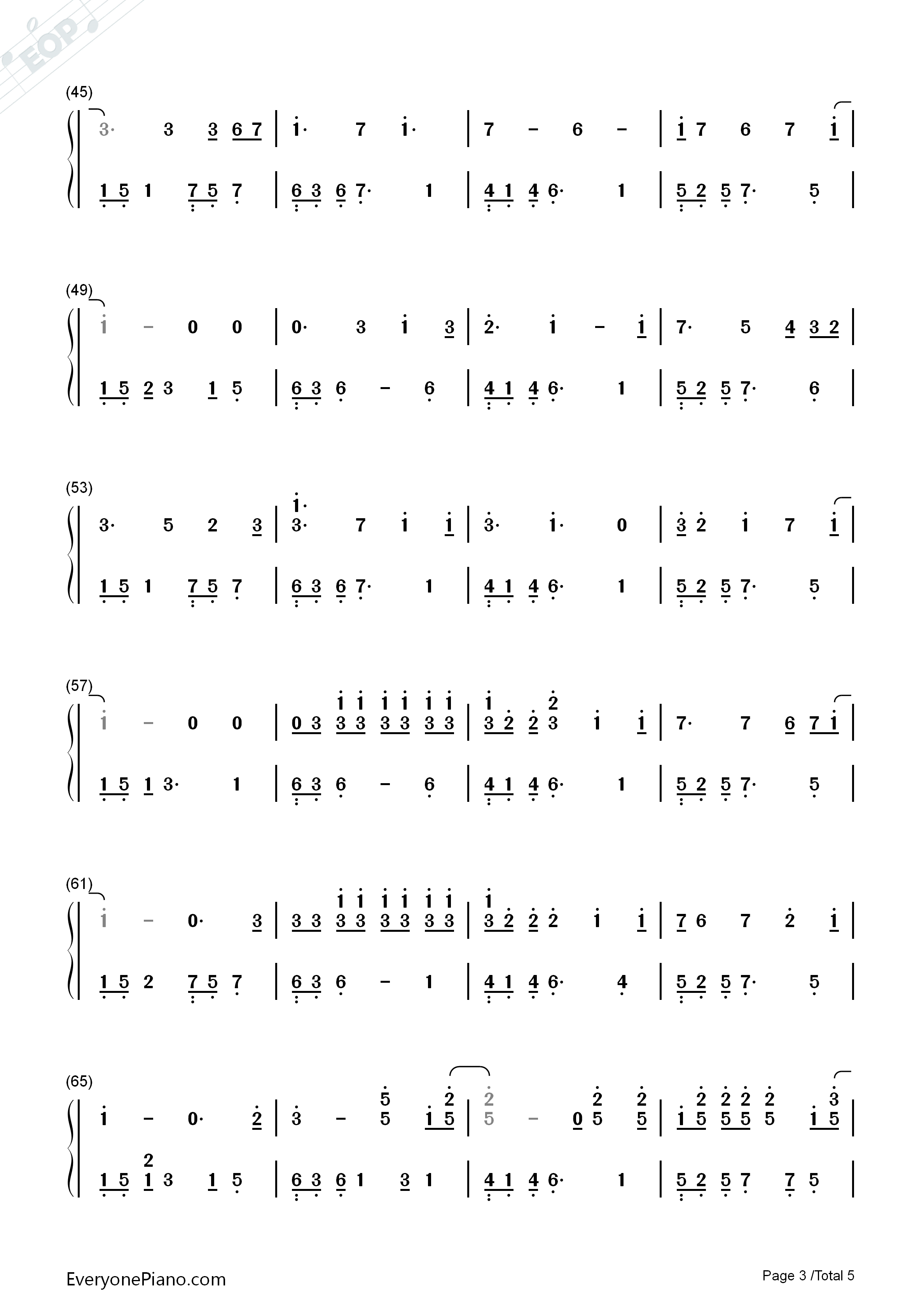 为了你钢琴简谱_EXO演唱