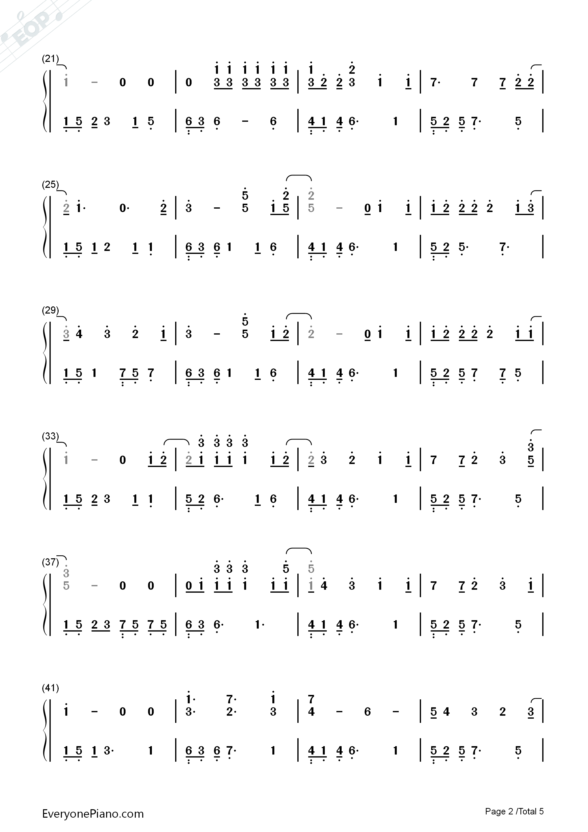 为了你钢琴简谱_EXO演唱