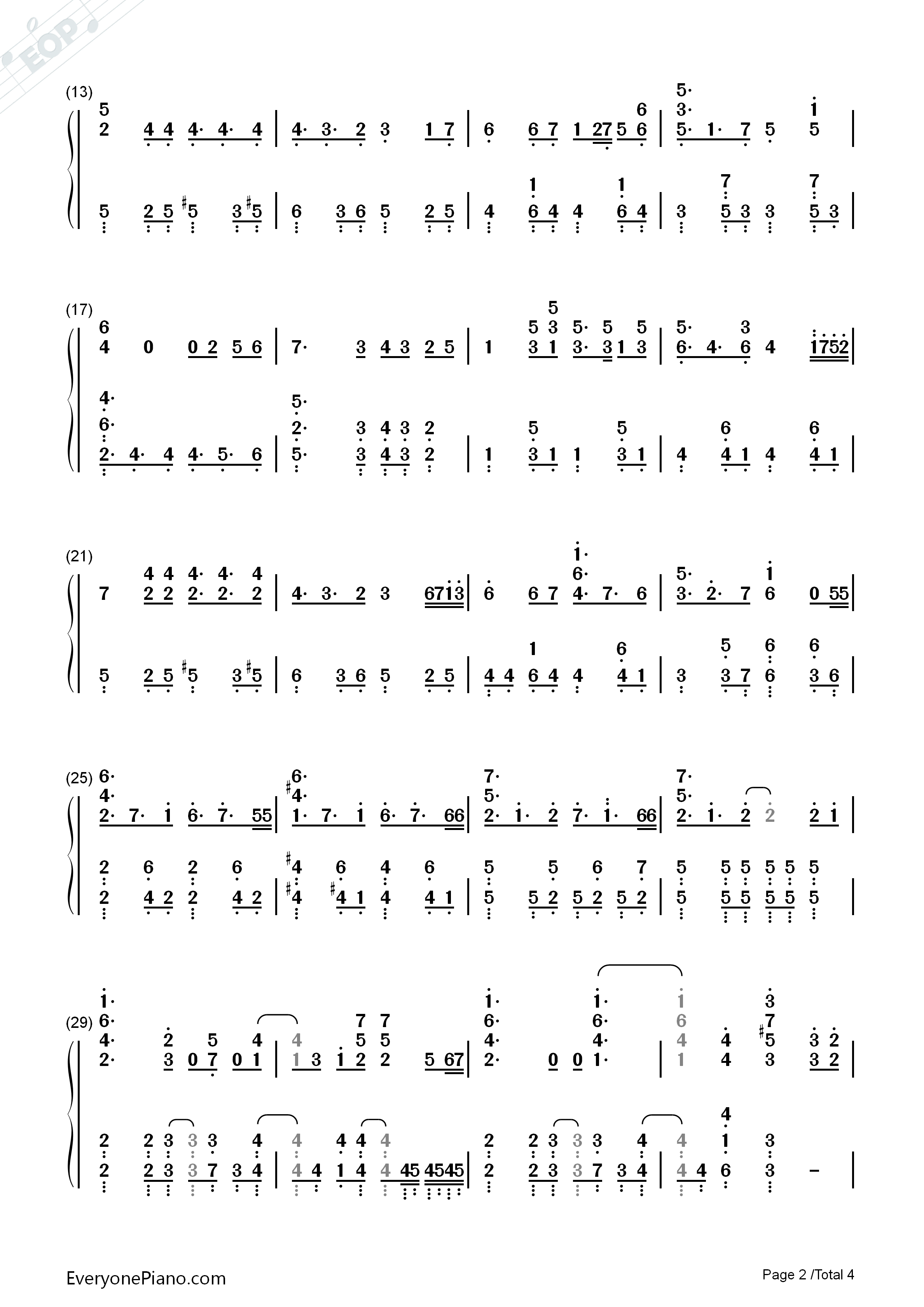 Beautiful_World钢琴简谱_XX:me演唱