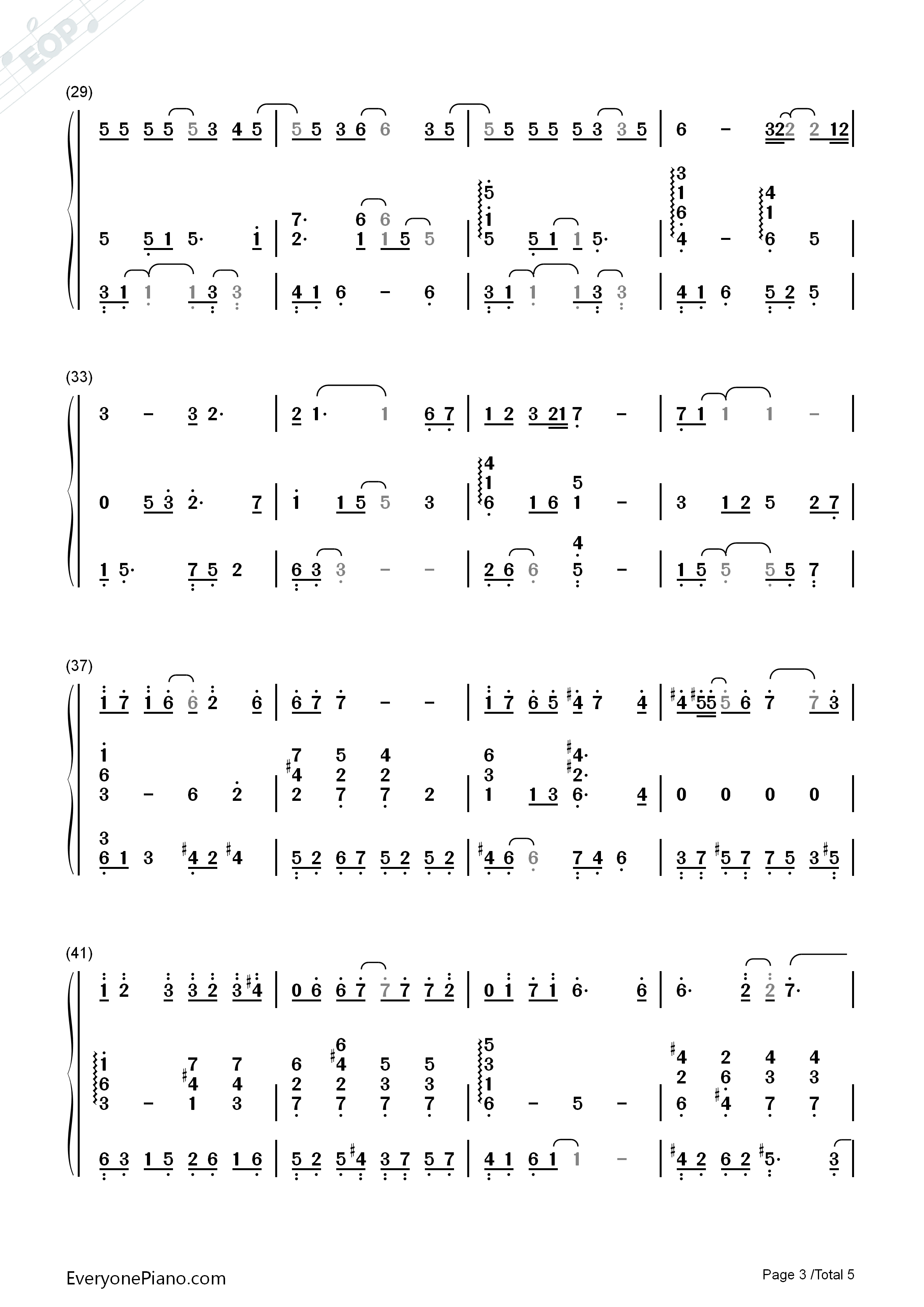 Journey钢琴简谱_张韶涵演唱