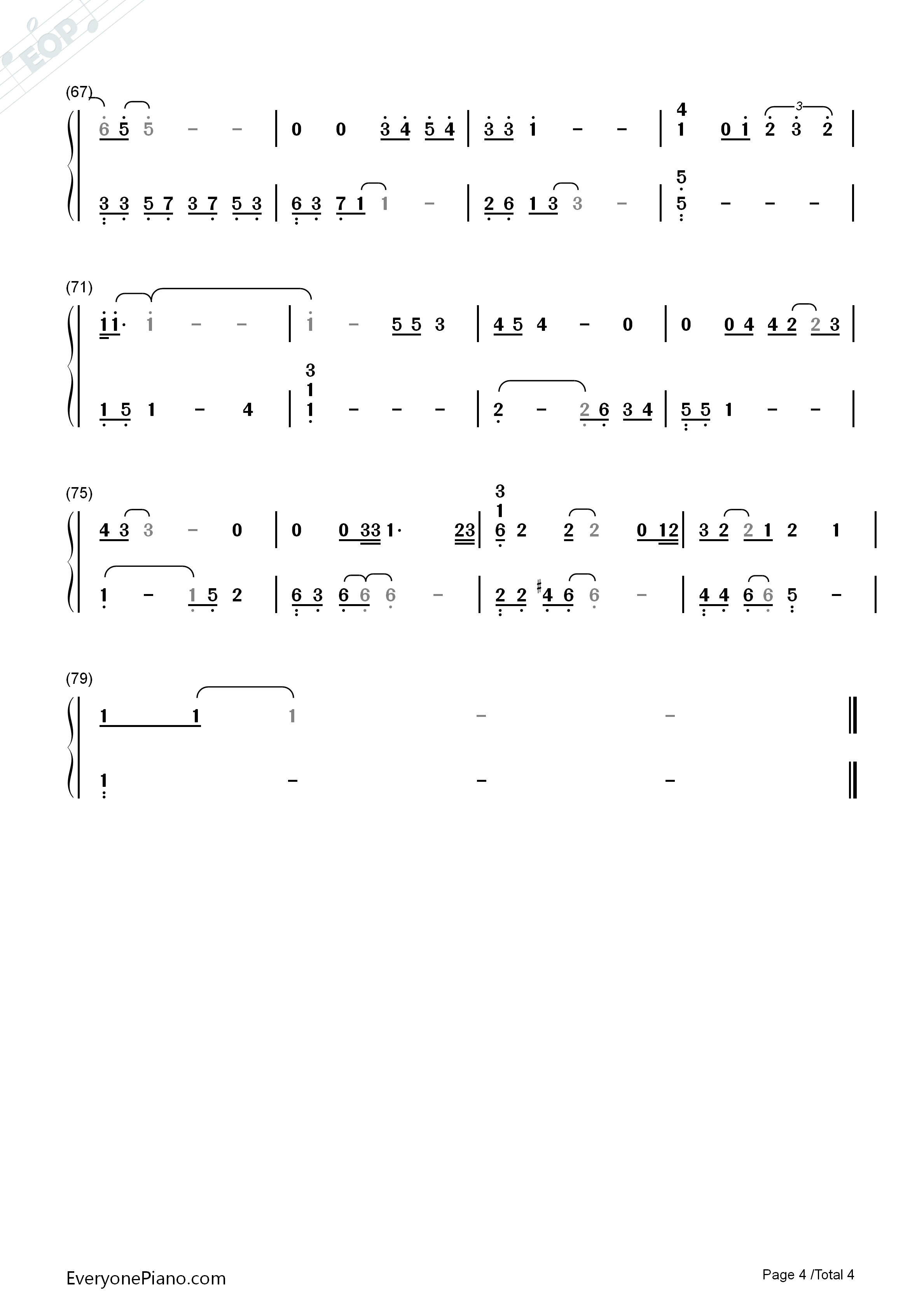 我们钢琴简谱_陈奕迅演唱