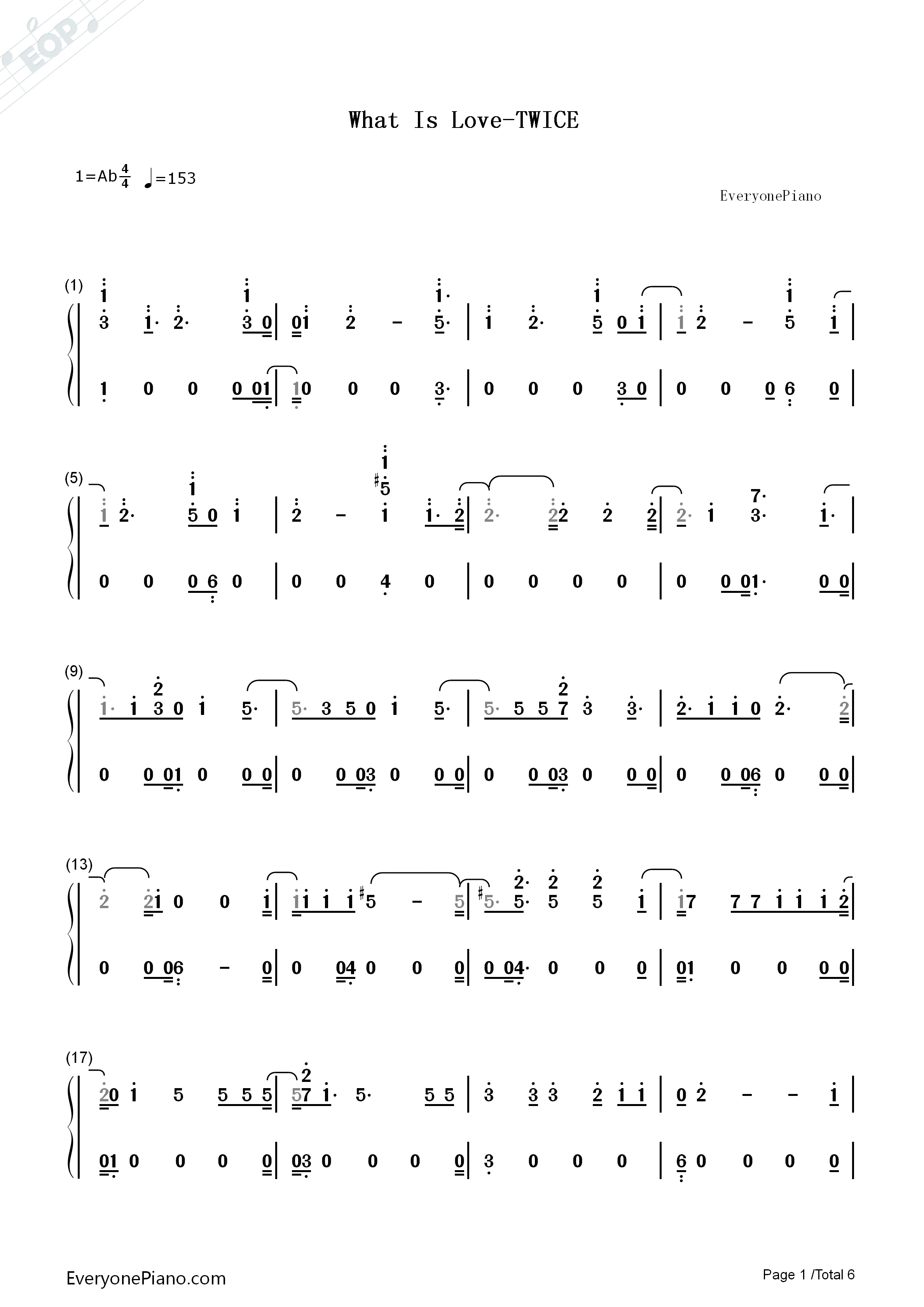 What_Is_Love钢琴简谱_Twice演唱