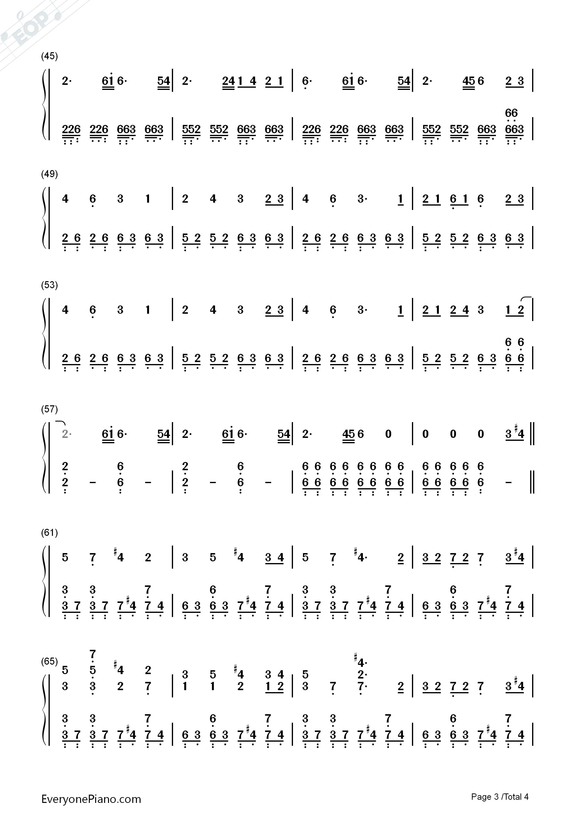 中国话钢琴简谱_S.H.E演唱