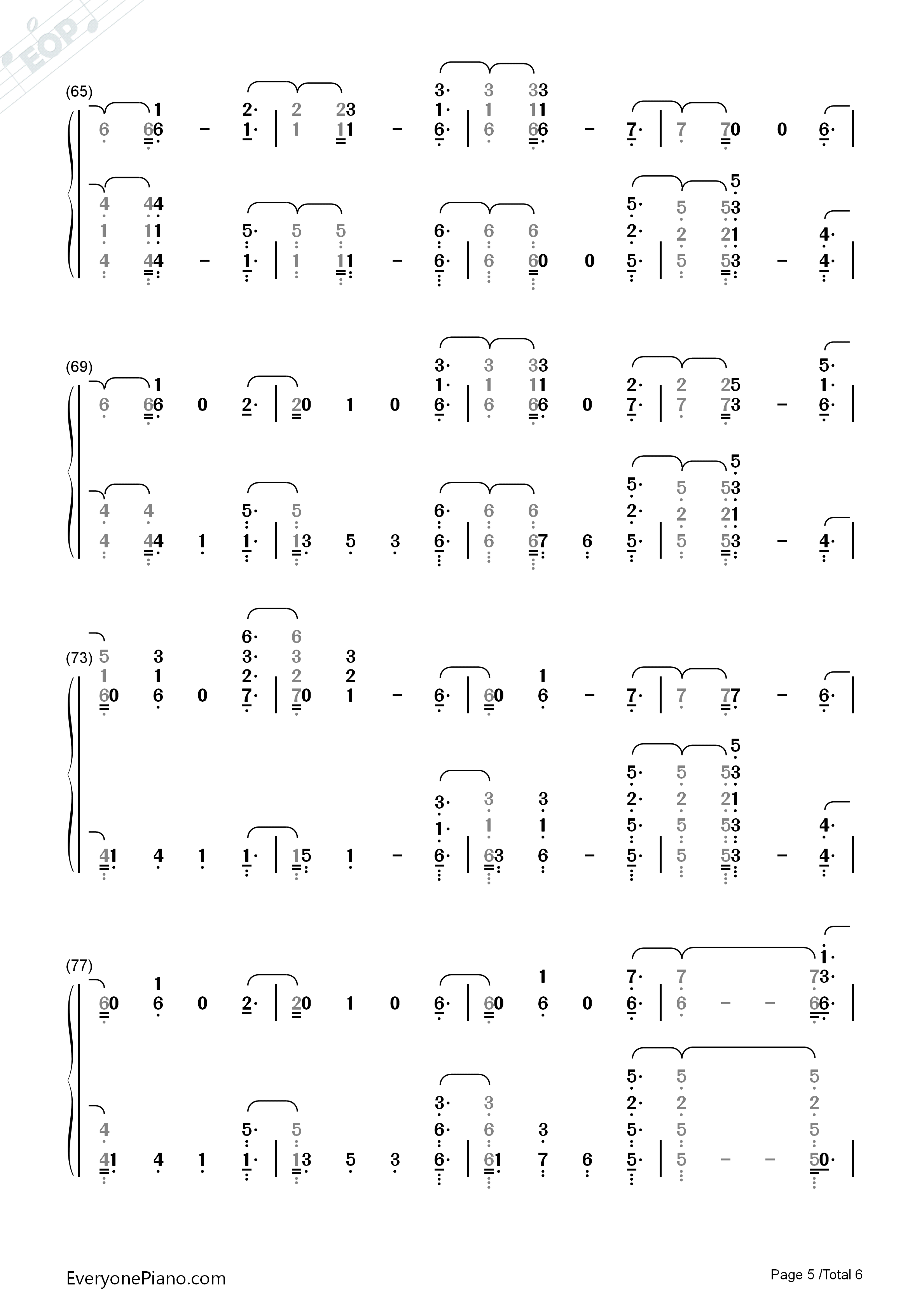 Ashes钢琴简谱_Céline_Dion演唱