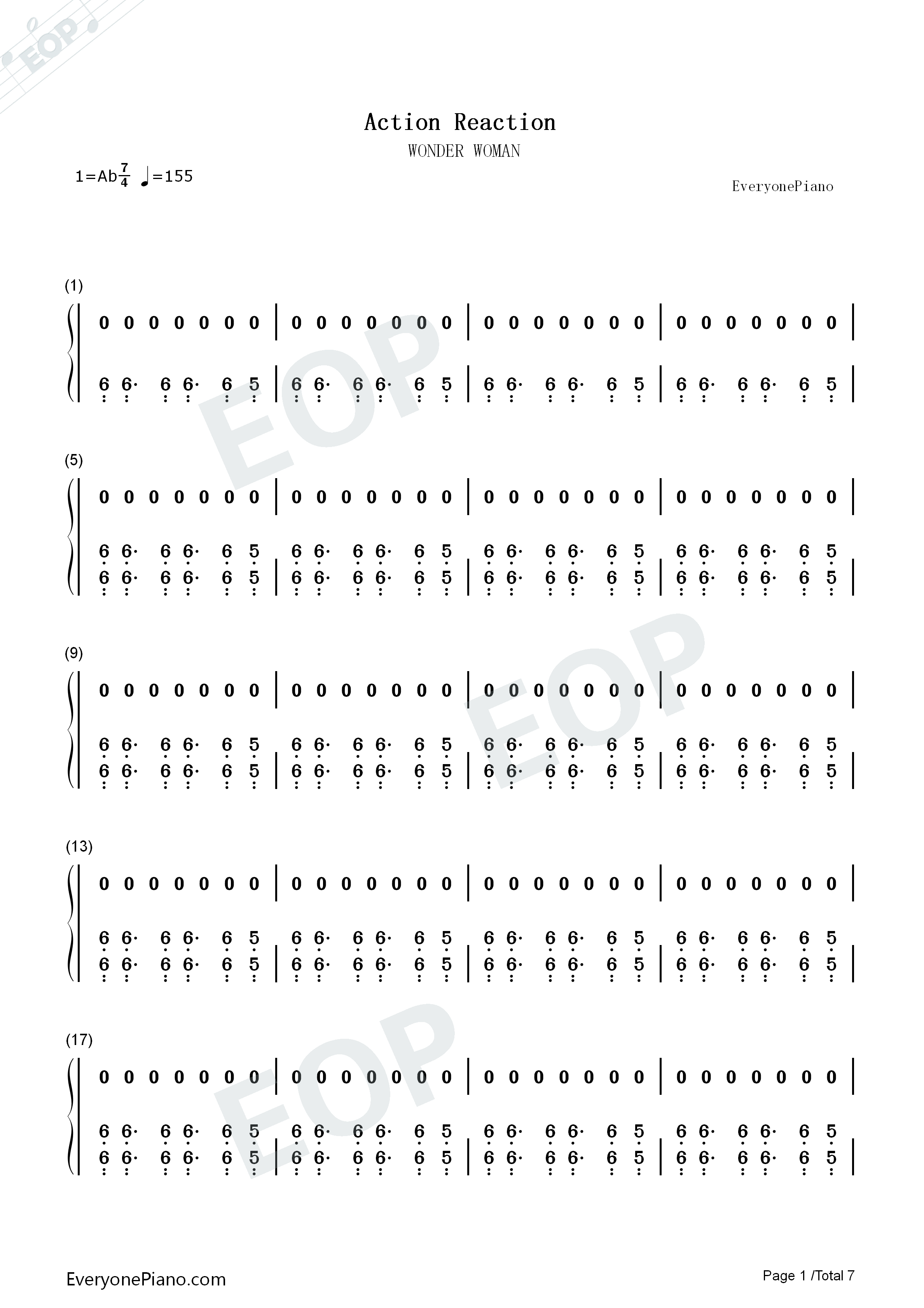 Action_Reaction钢琴简谱_Rupert_Gregson_Williams演唱