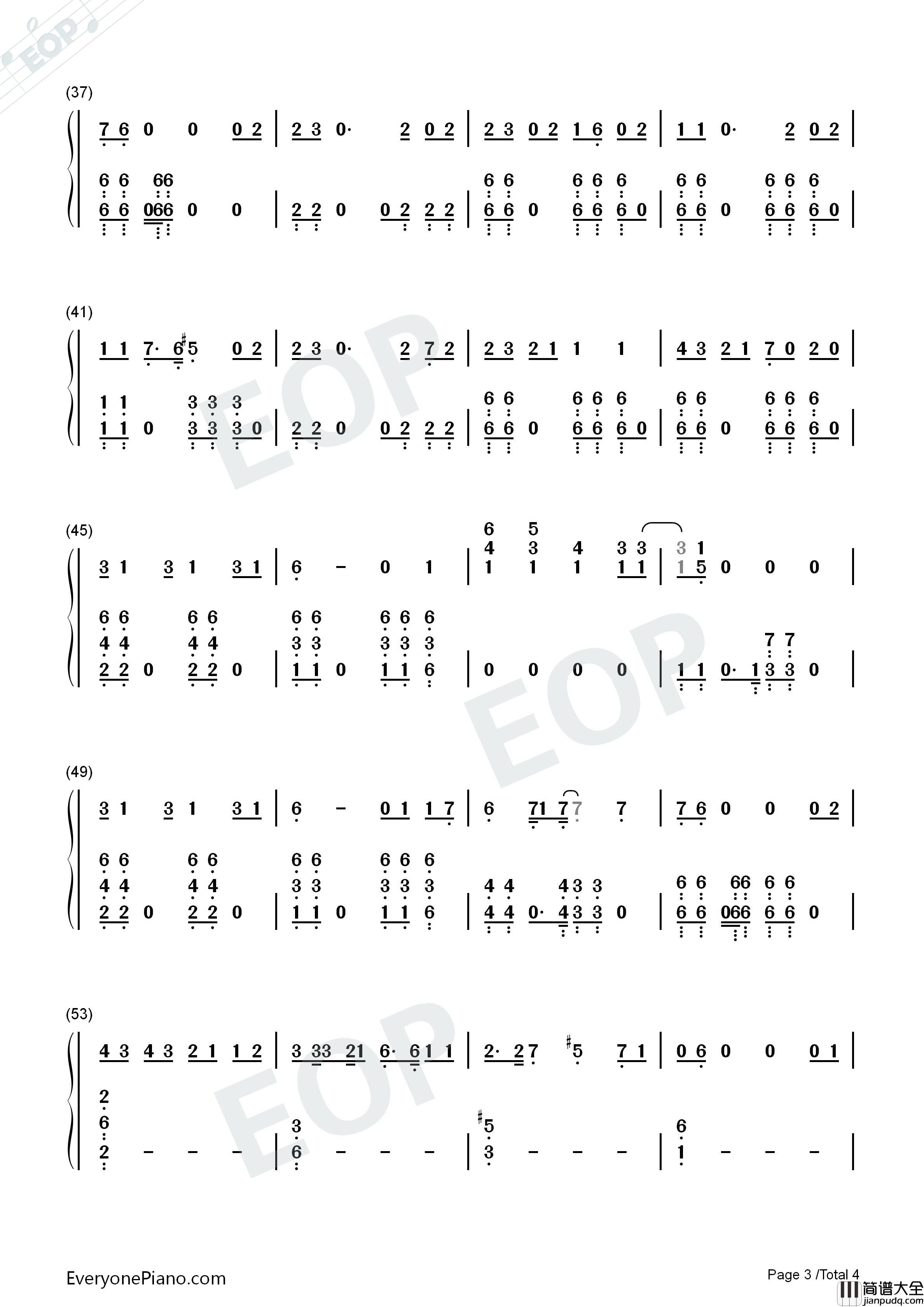 My_Boy钢琴简谱_Billie_Eilish演唱