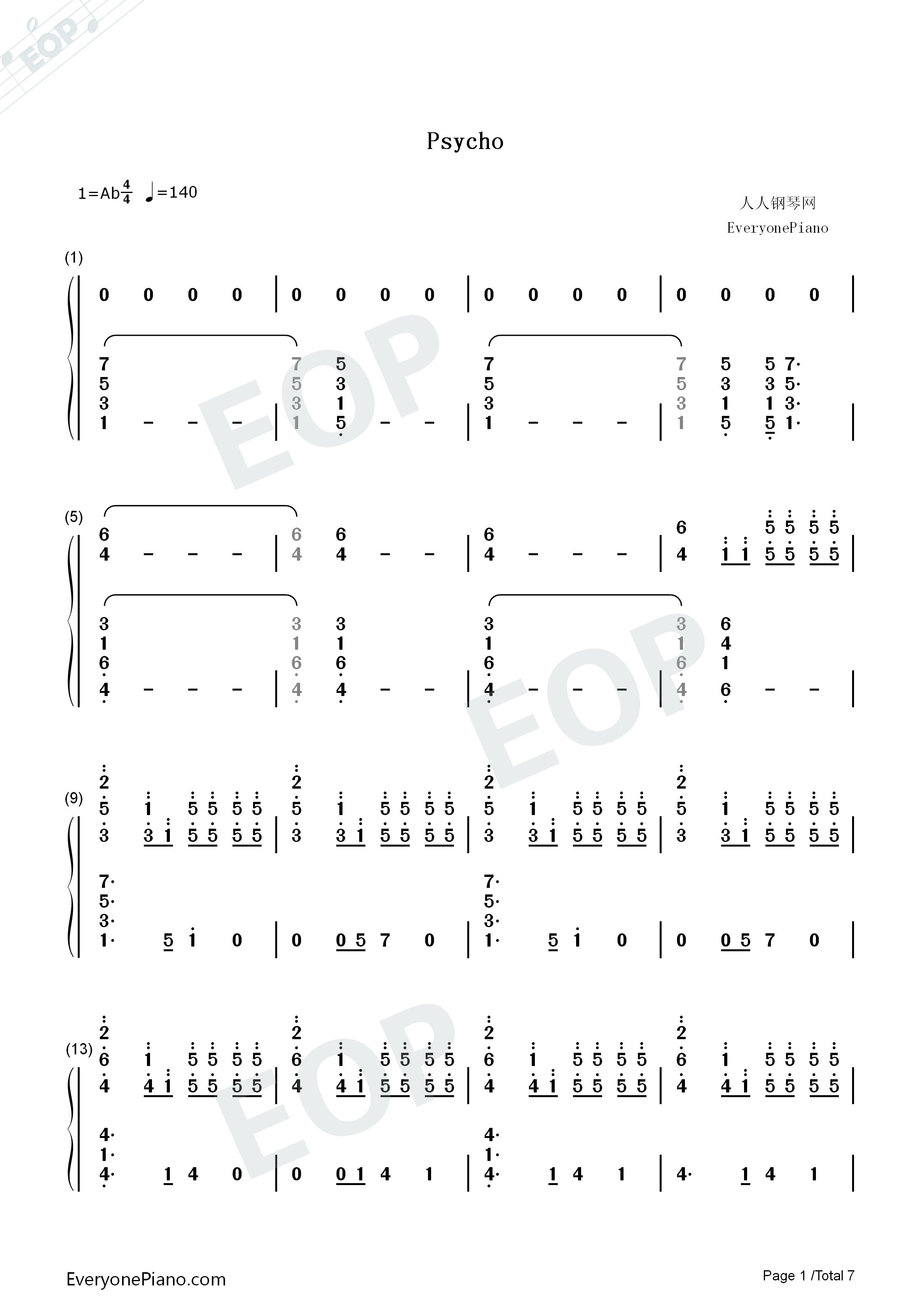 Psycho钢琴简谱_Post_Malone_Ty_Dolla_Sign演唱